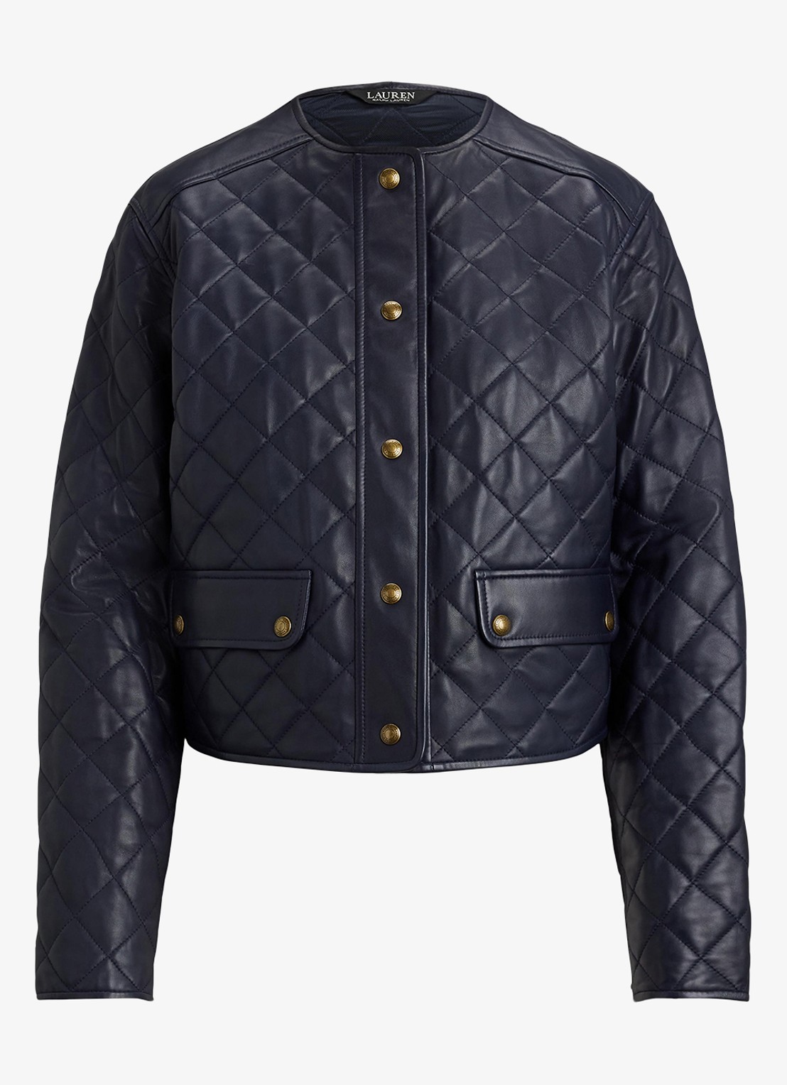 Ralph Lauren Jack van lamsleer met quilt patroon - voorkant 2 donkerblauw