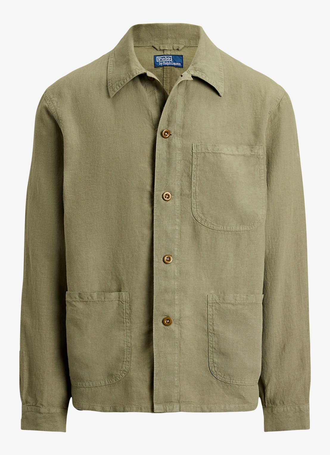 Ralph Lauren Jack van linnen met opgestikte zakken - voorkant sage green / groen