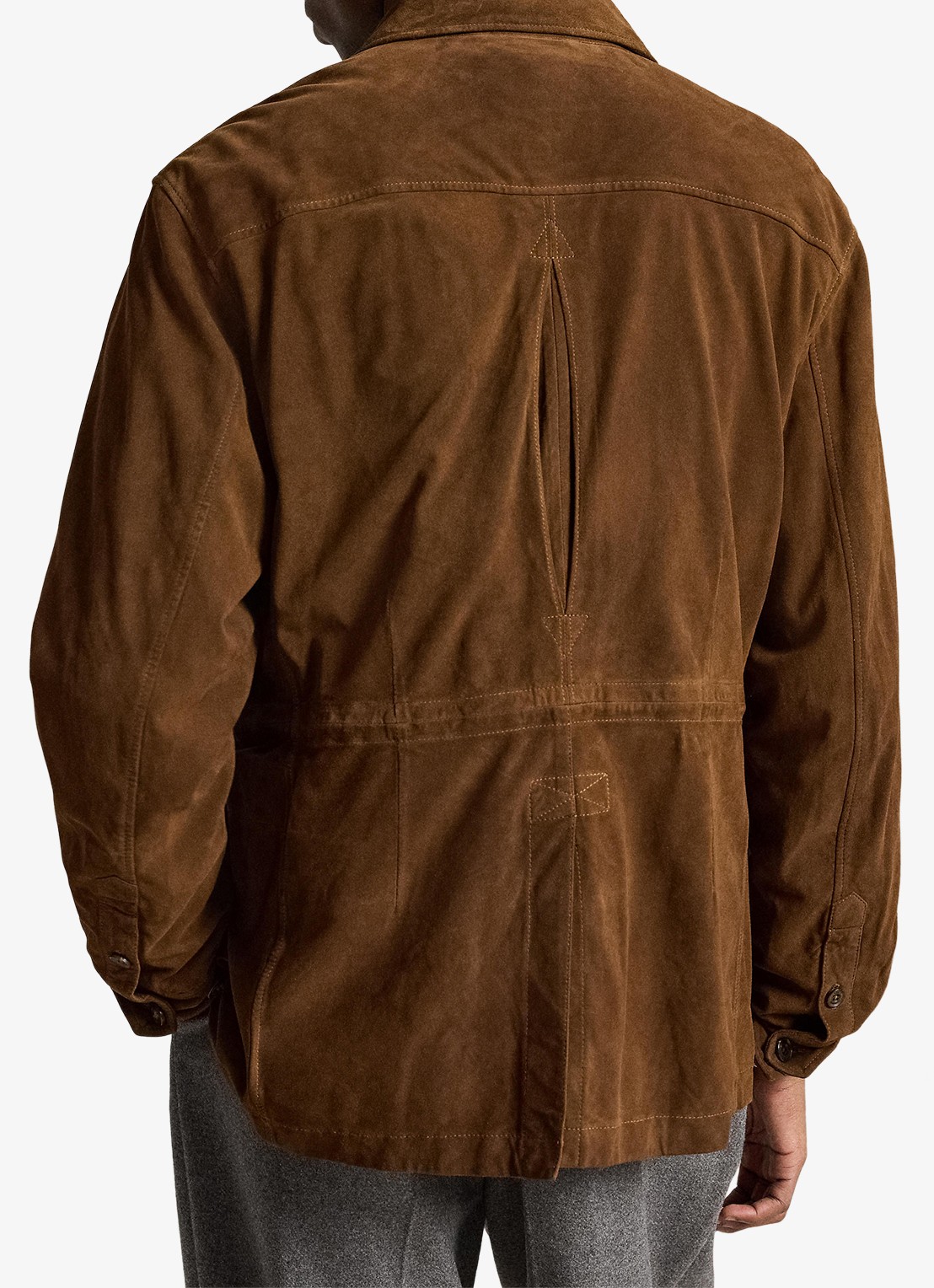 Ralph Lauren Jack van suède met opgestikte zakken - achterkant 5 smith brown-2njz / bruin