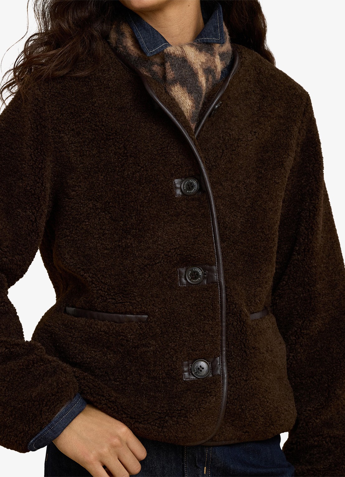 Ralph Lauren Jack van teddy met steekzakken - detail 2 circuit brown / bruin