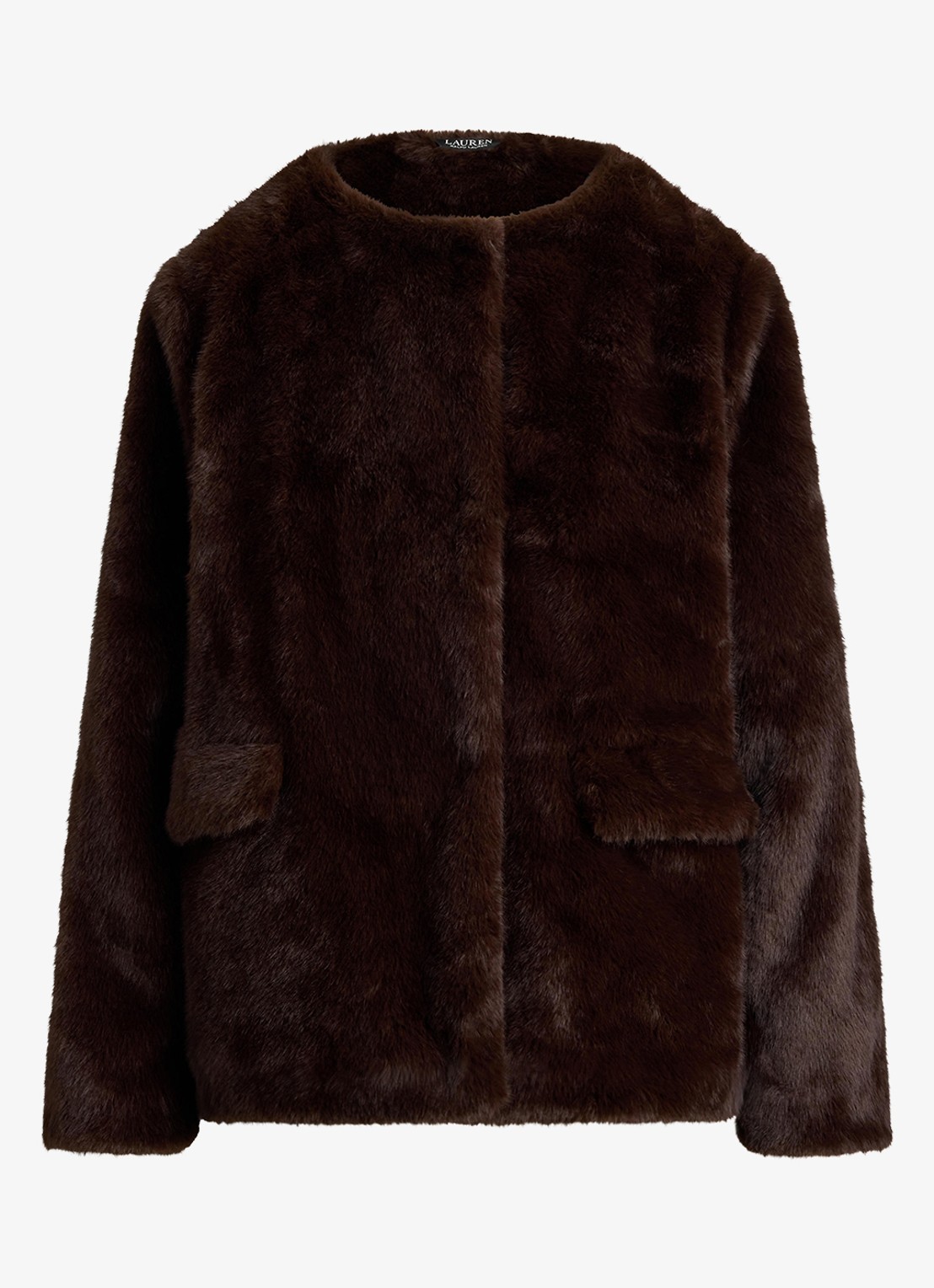 Ralph Lauren Jas van imitatiebont - voorkant 4 circuit brown / bruin