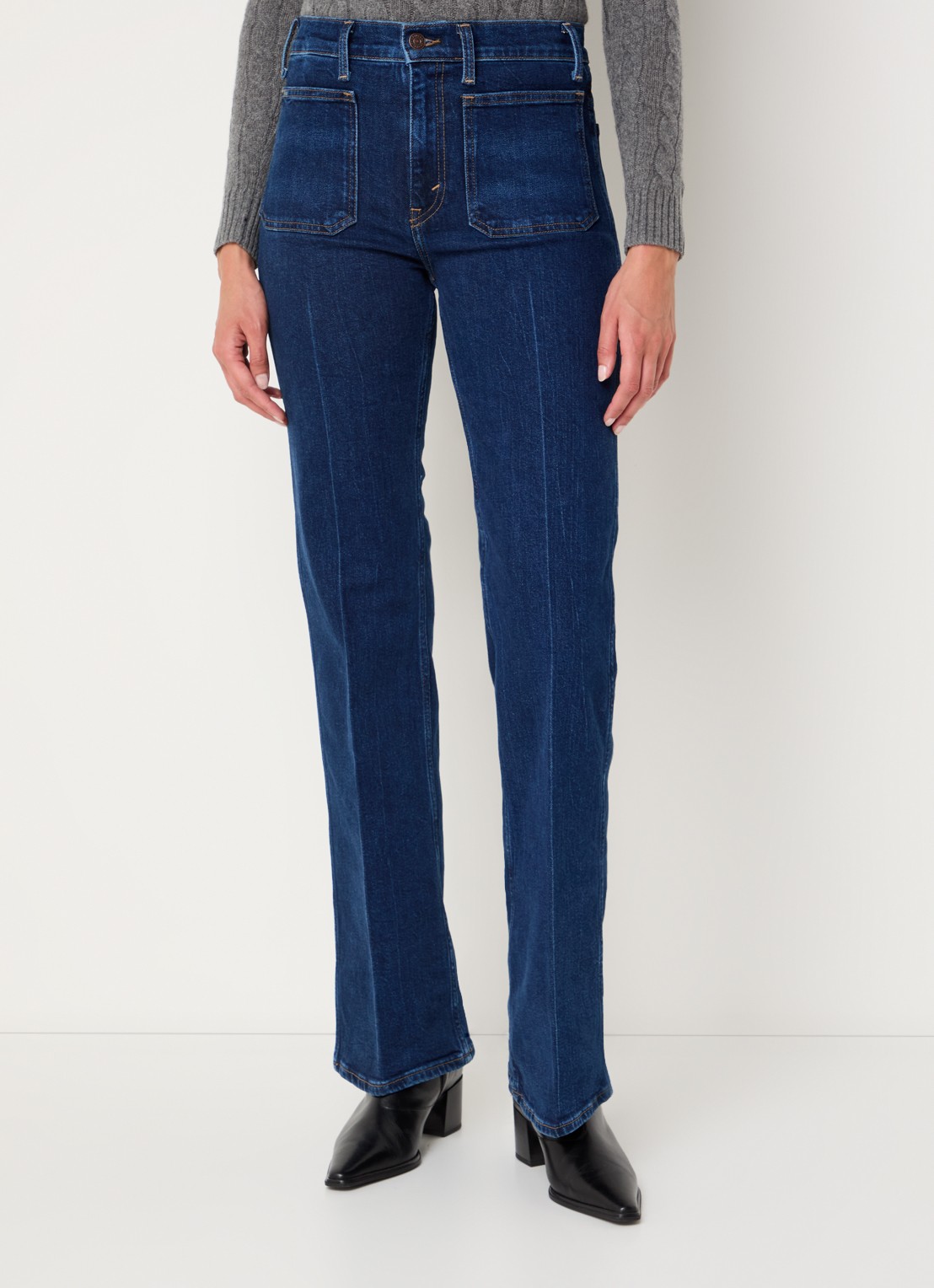 Ralph Lauren Jenn high waist flared jeans met donkere wassing - detail indigo