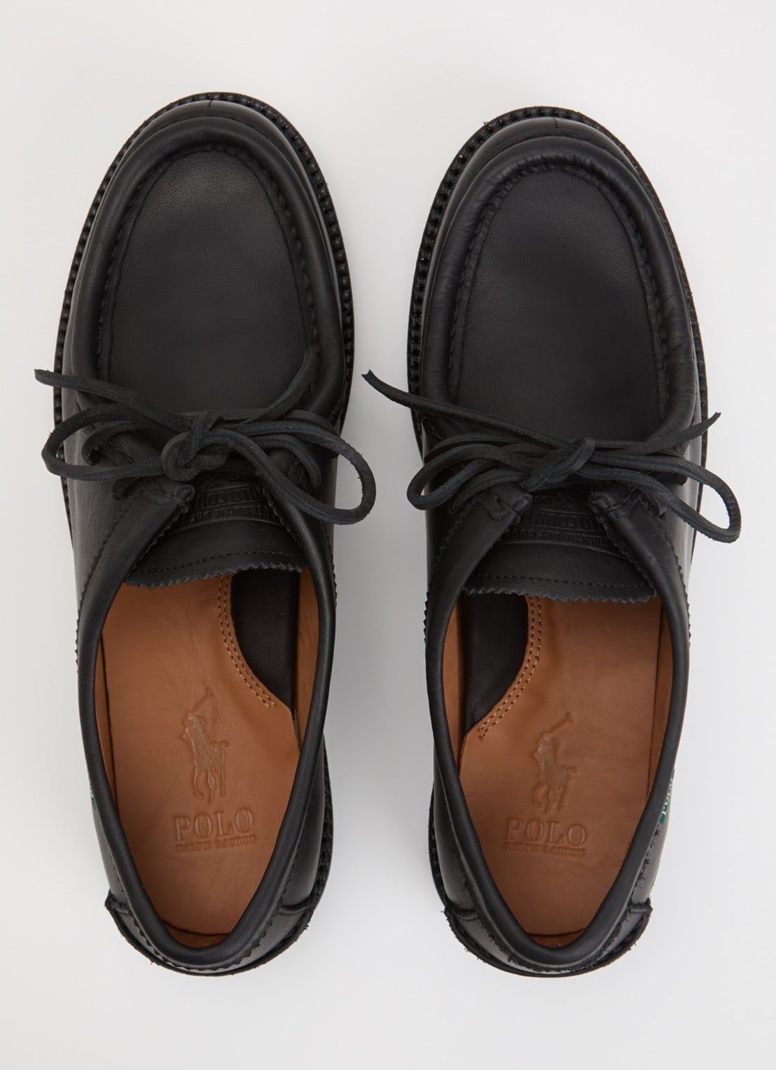 Ralph Lauren Jett Apron veterschoen van leer - detail 3 zwart