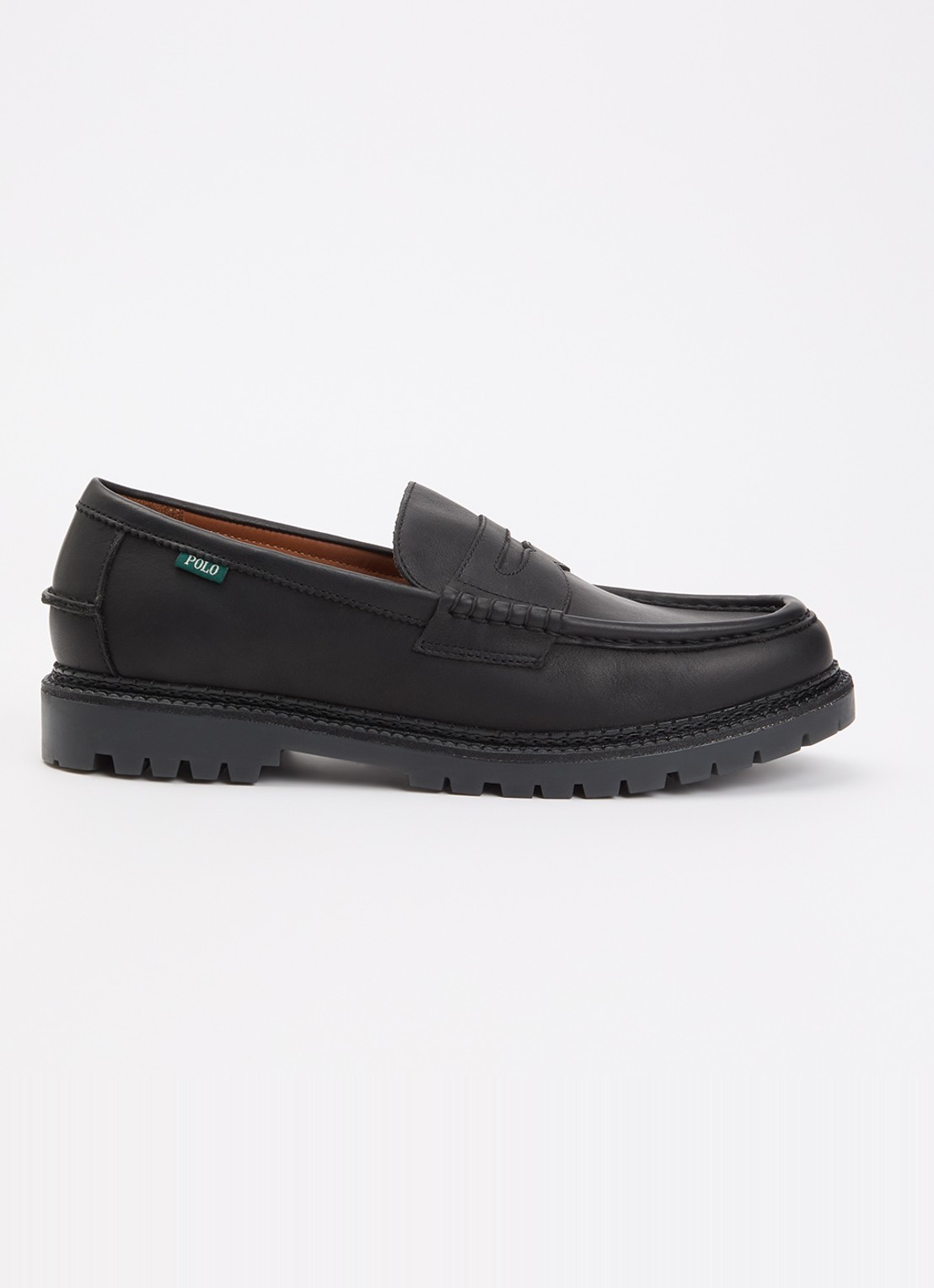 Ralph Lauren Jett loafer van leer - voorkant 2 zwart