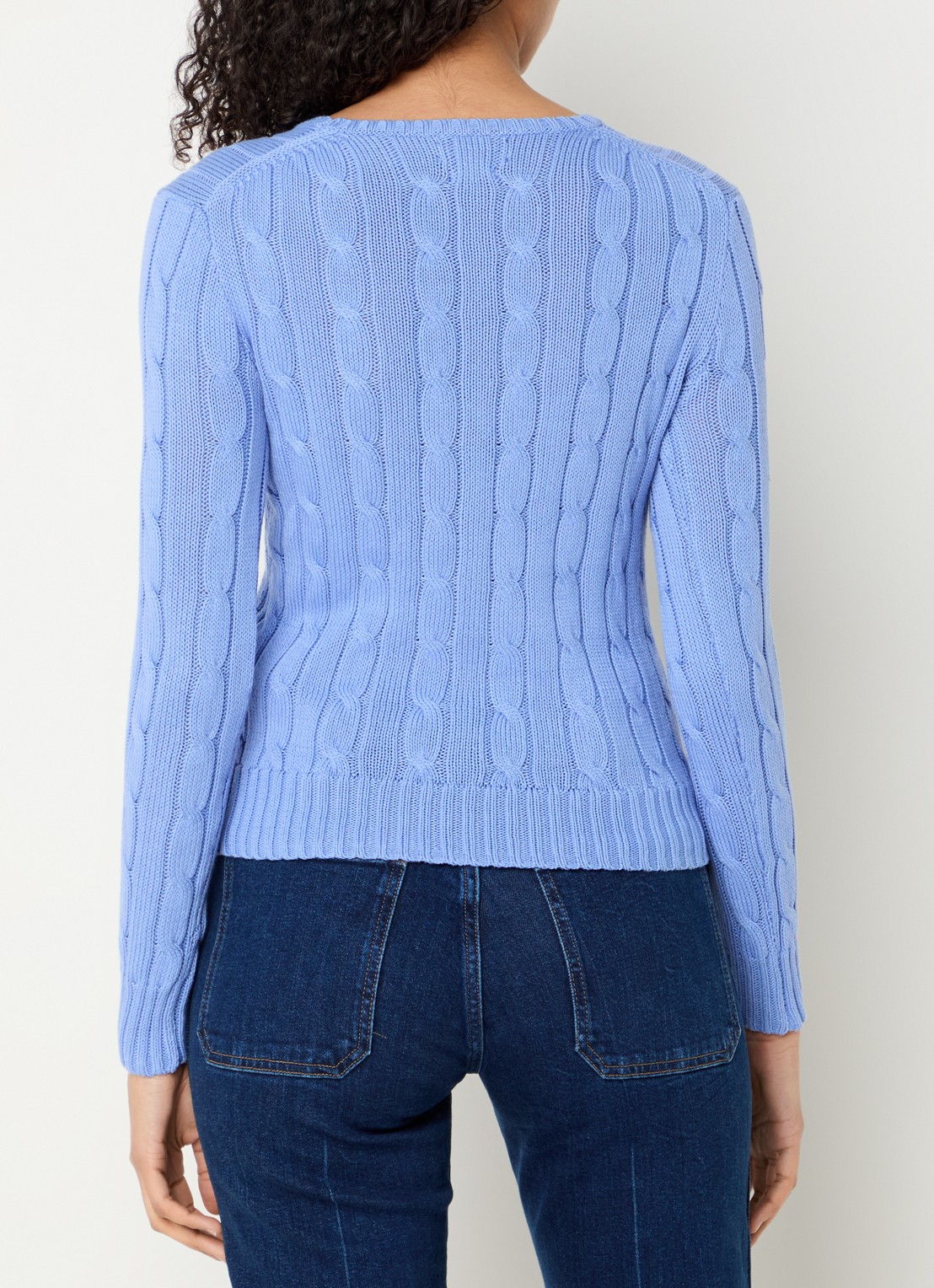 Ralph Lauren Julianna kabelgebreide pullover met logoborduring - achterkant blauw