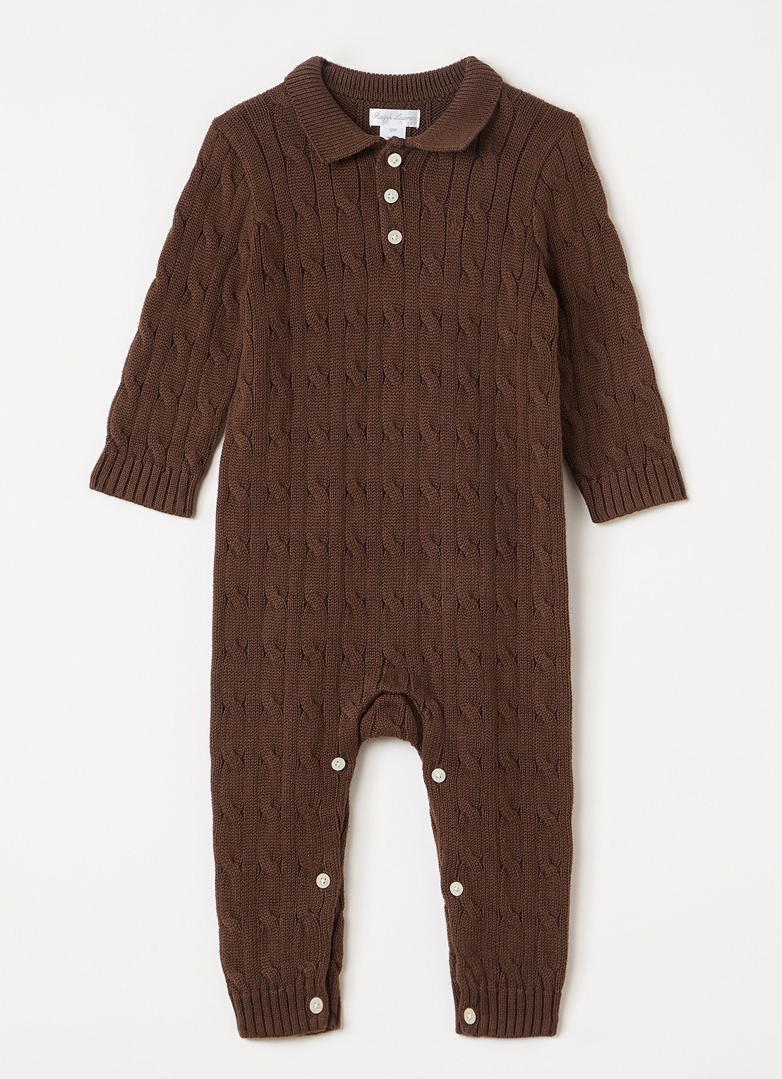 Ralph Lauren Kabelgebreid babypak - voorkant bruin