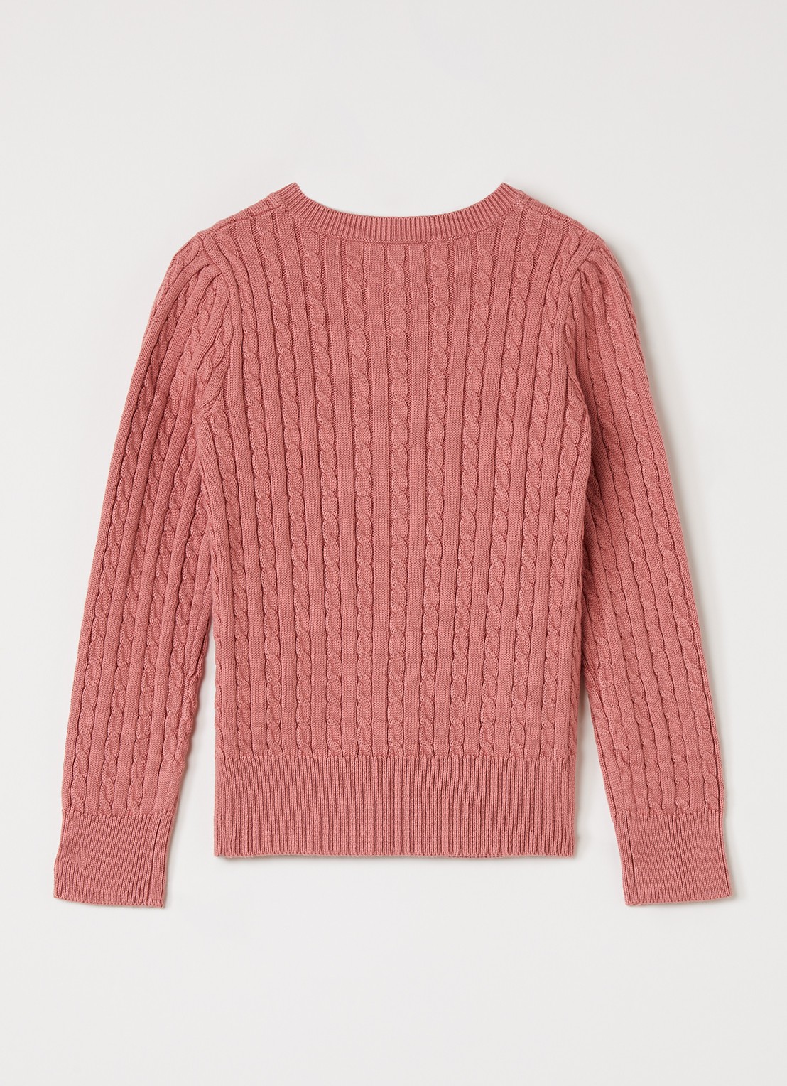 Ralph Lauren Kabelgebreid vest met logoborduring - achterkant roze