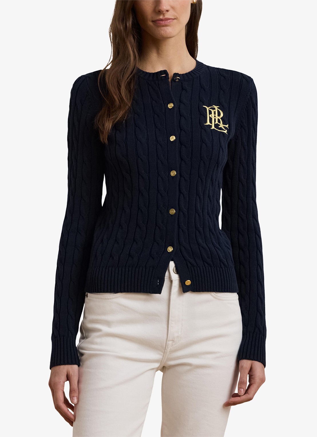 Ralph Lauren Kabelgebreid vest met logoborduring - detail 9 lauren navy / donkerblauw