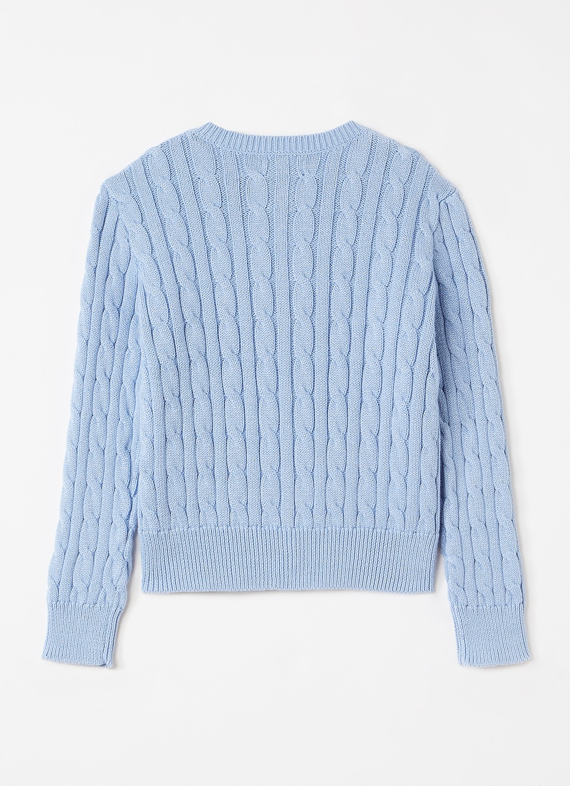 Ralph Lauren Kabelgebreid vest met lurex - achterkant 3 blauw