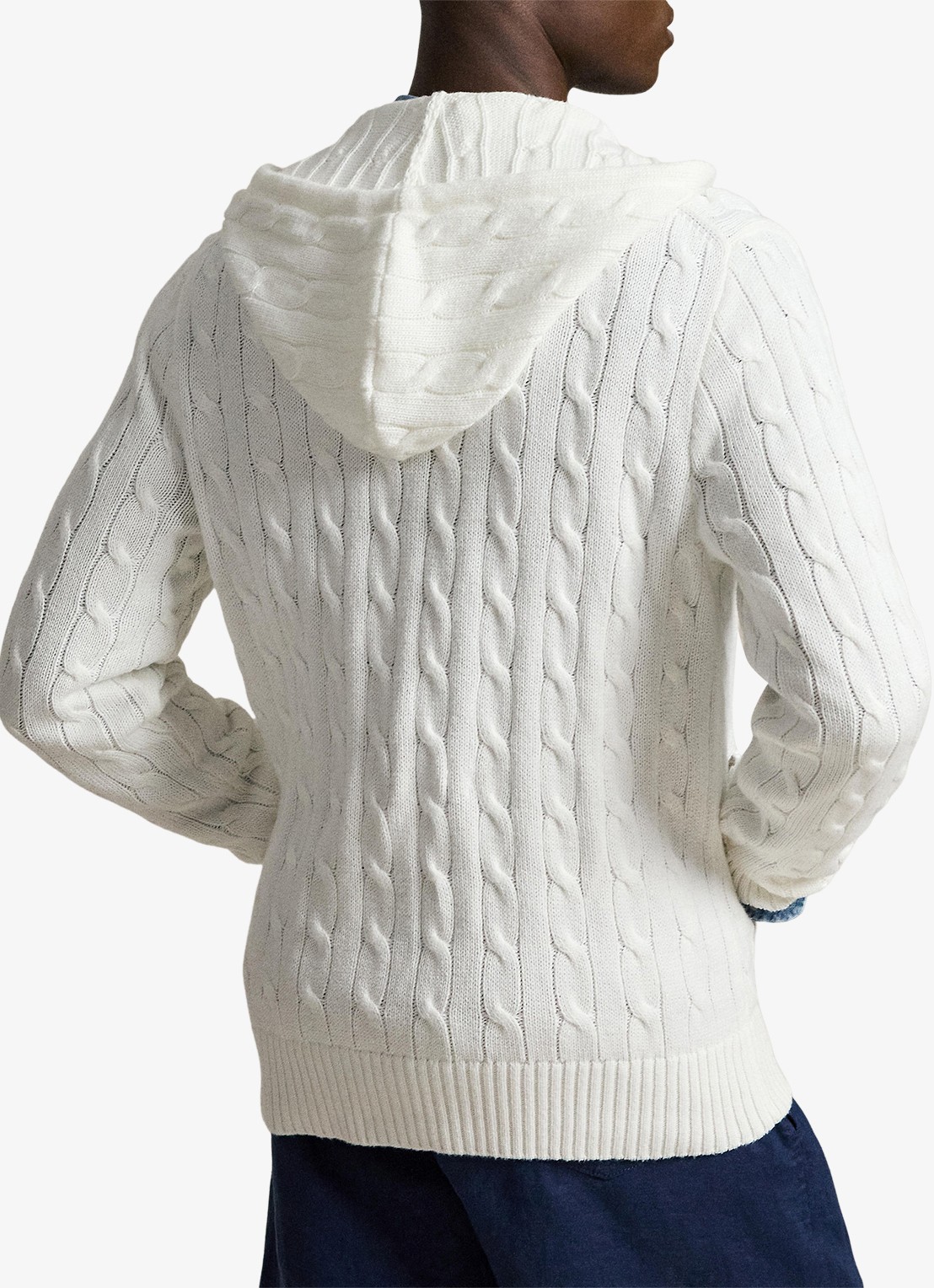 Ralph Lauren Kabelgebreid vest met steekzakken en logo - achterkant 3 white / wit