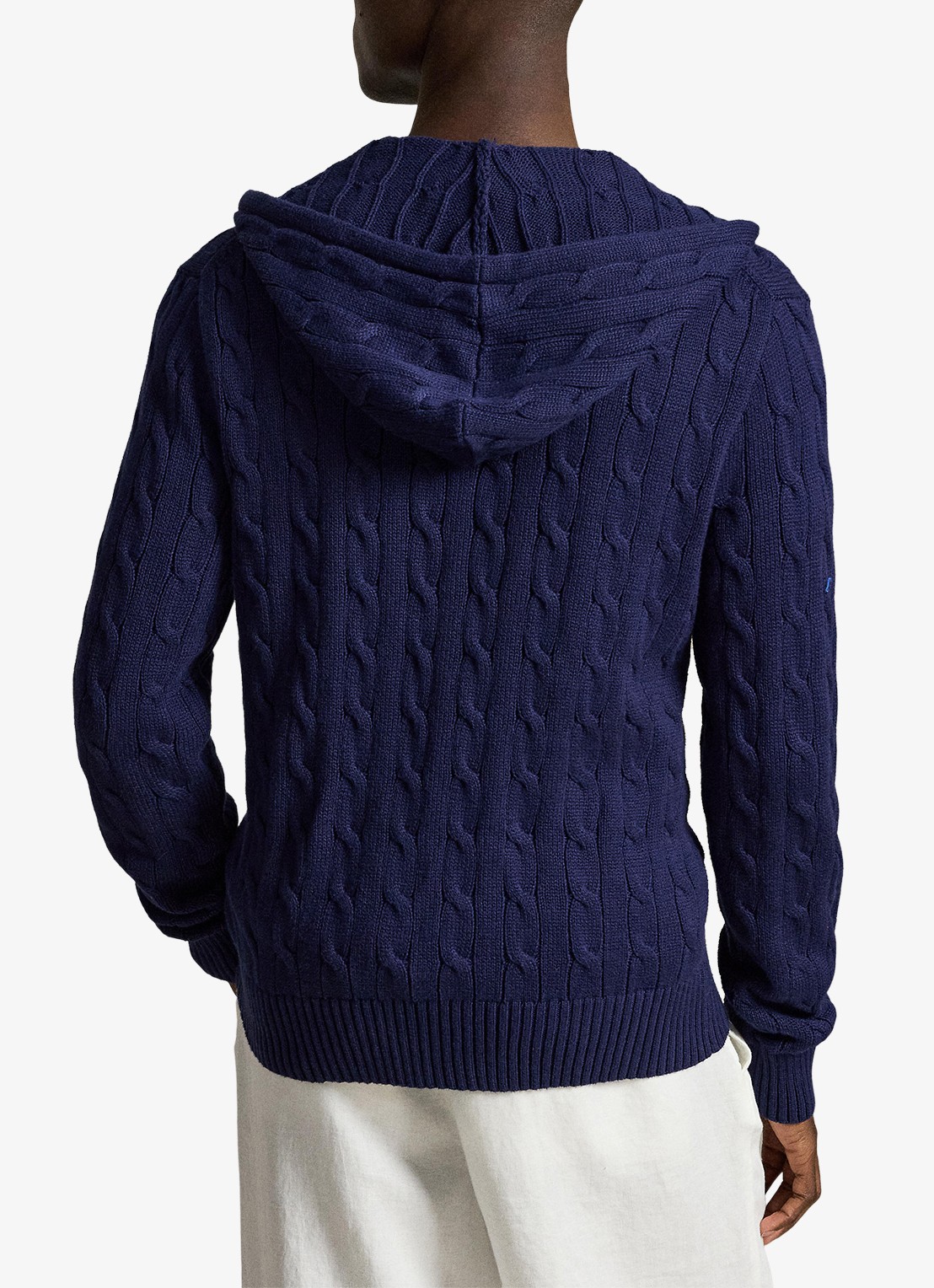 Ralph Lauren Kabelgebreid vest met steekzakken en logo - achterkant 3 bright navy-2x86