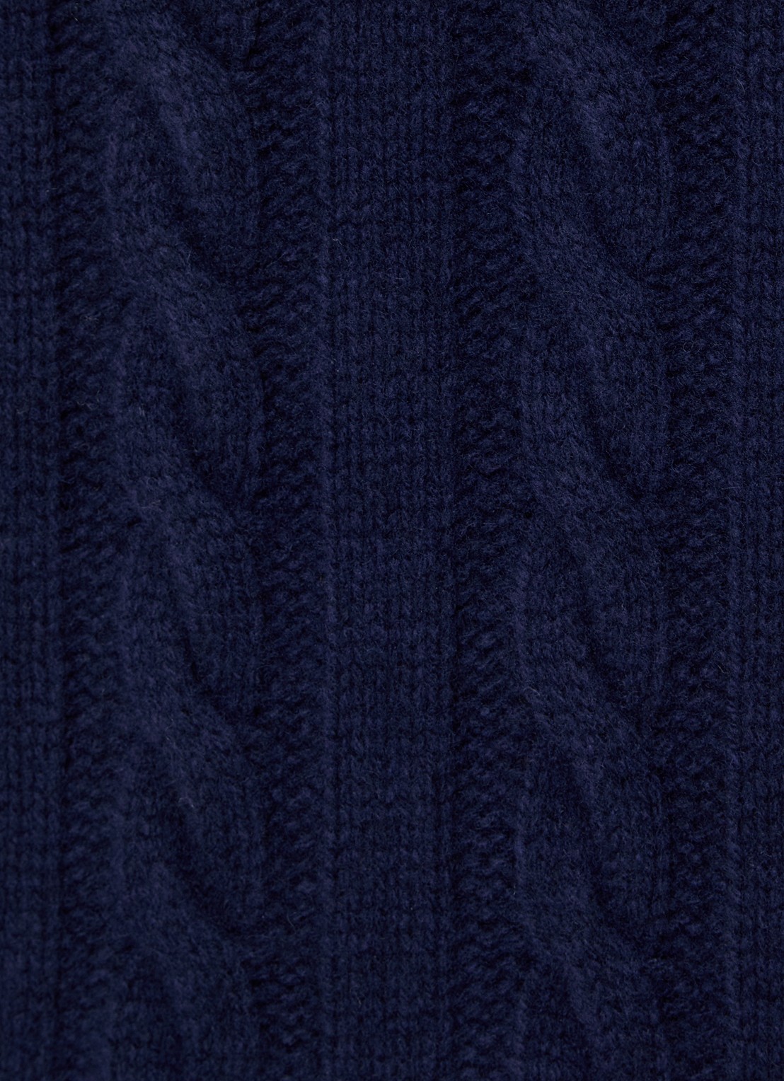 Ralph Lauren Kabelgebreide coltrui in kasjmierblend - detail 2 donkerblauw