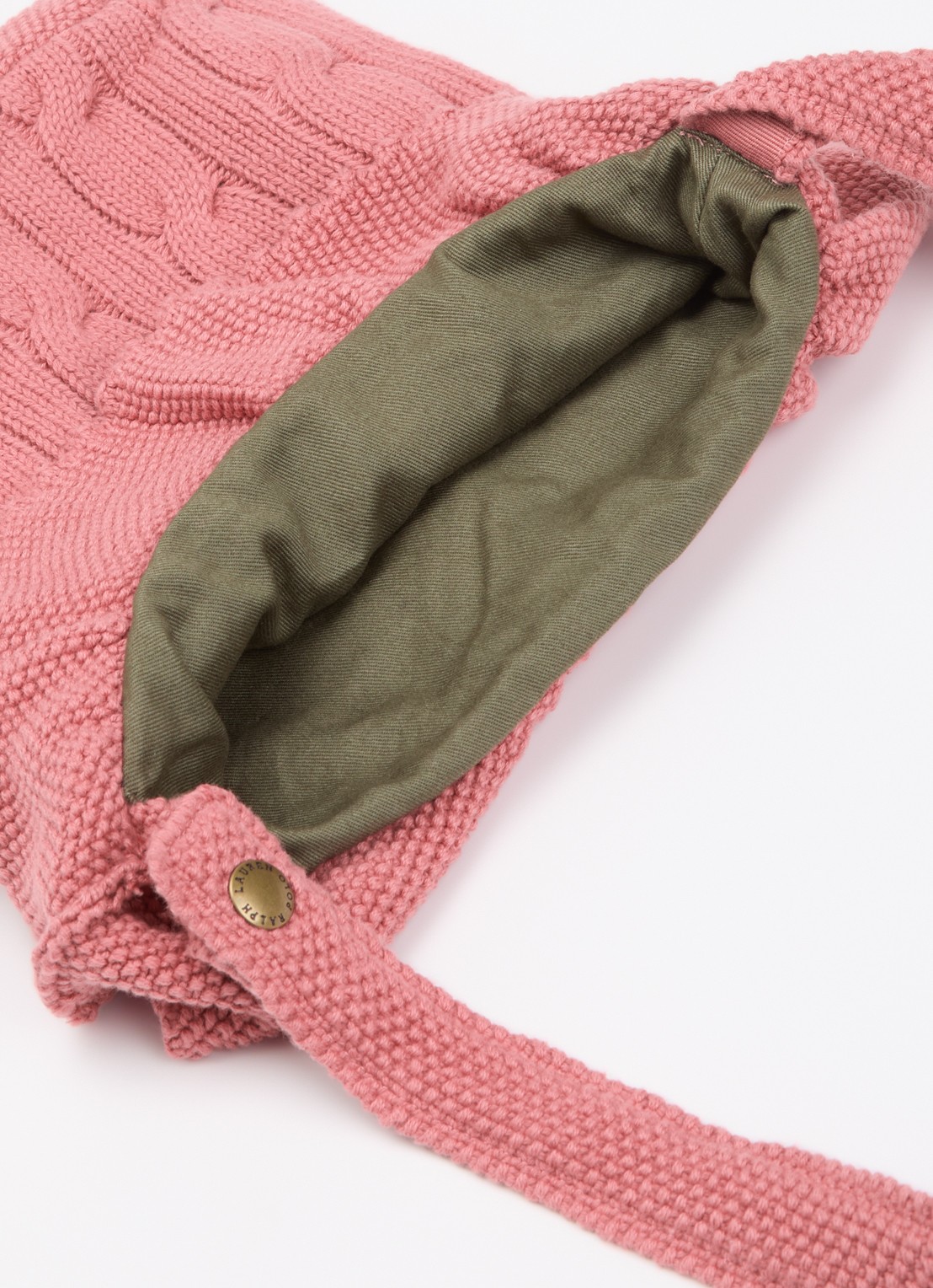 Ralph Lauren Kabelgebreide crossbodytas met logoborduring - detail 3 roze