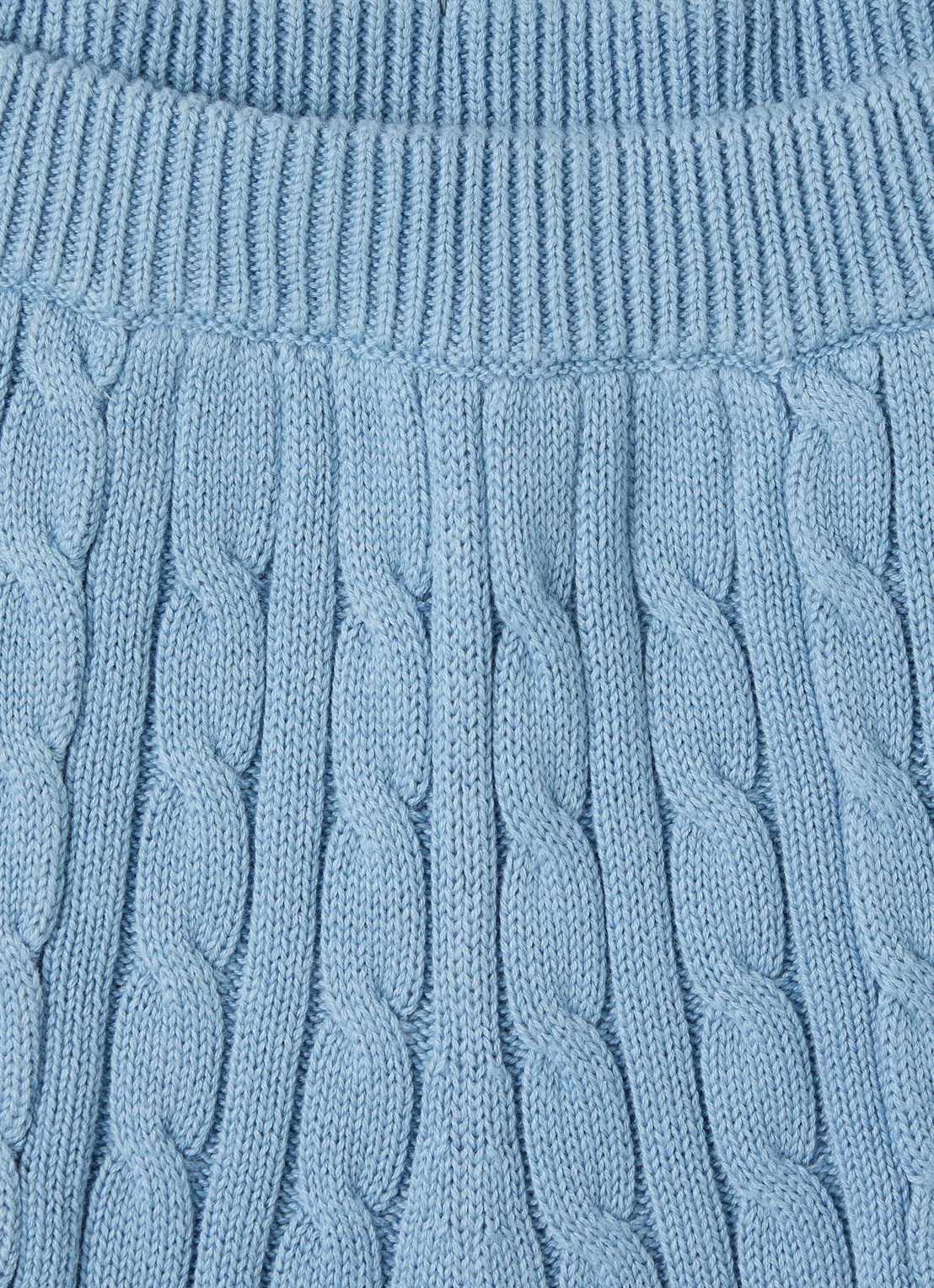 Ralph Lauren Kabelgebreide flared fit broek met logo - detail blauw