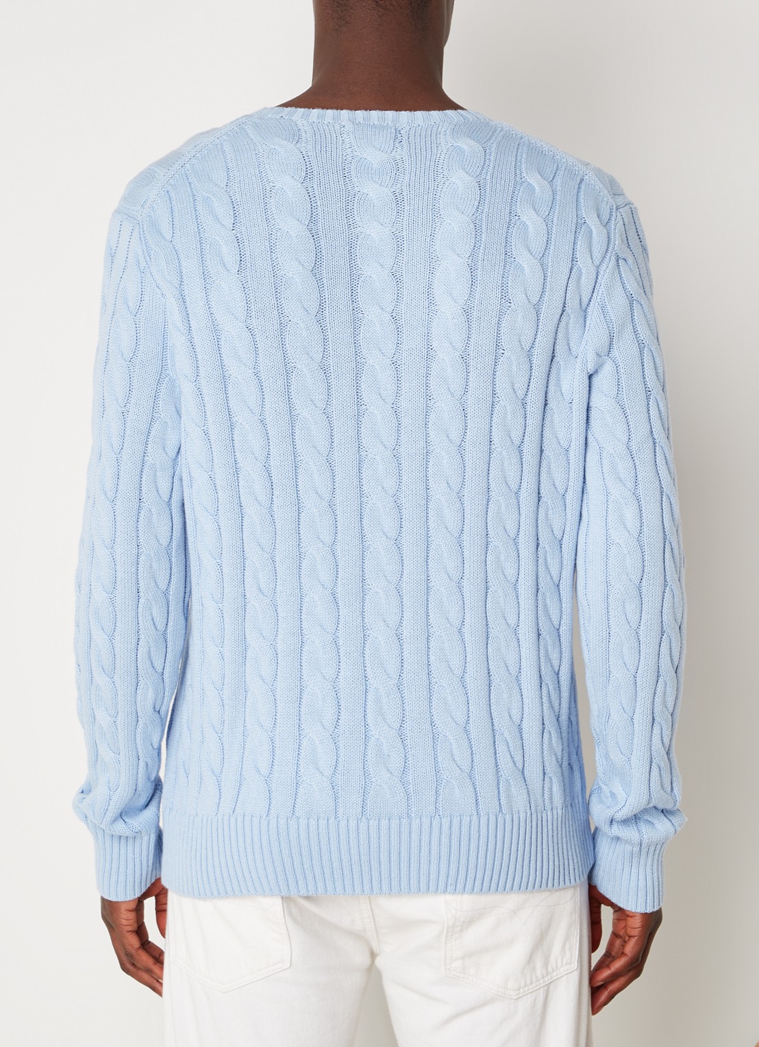 Ralph Lauren Kabelgebreide katoenen trui - achterkant 3 bleubell-2xvo