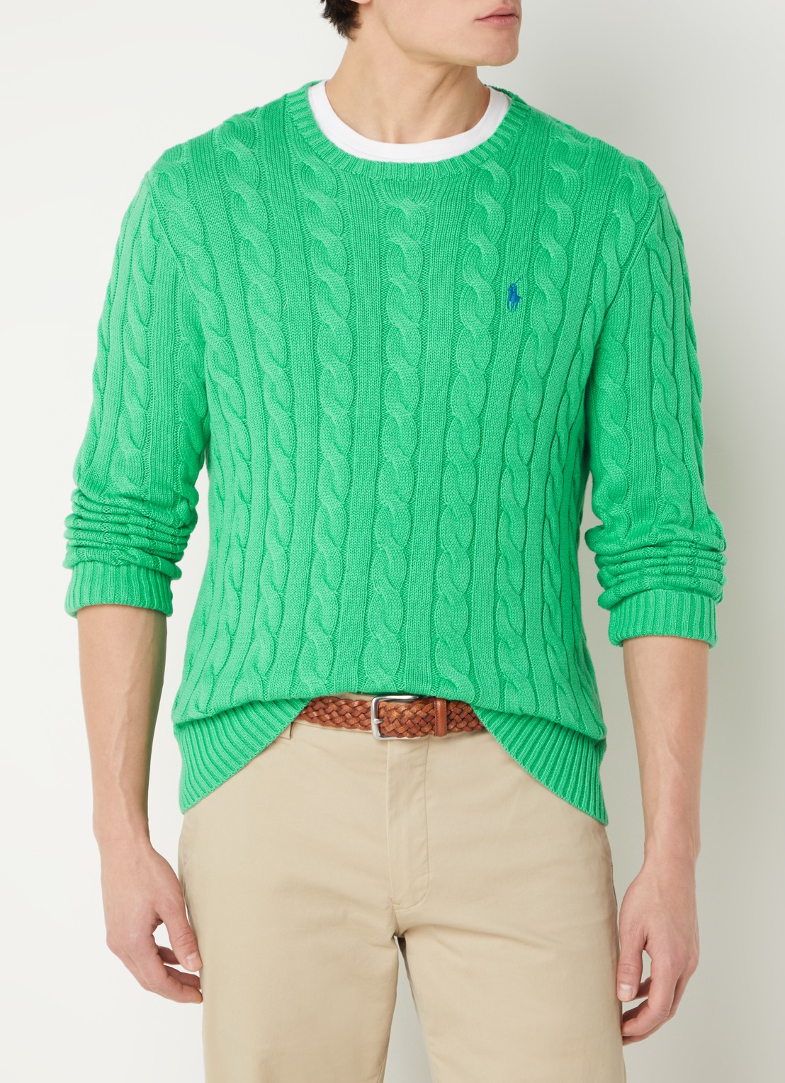 Ralph Lauren Kabelgebreide katoenen trui - detail classic kelly-2yzd
