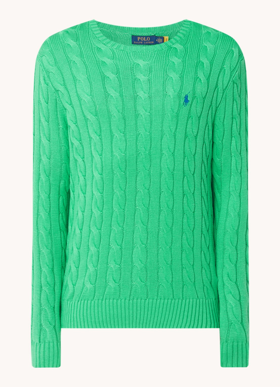 Ralph Lauren Kabelgebreide katoenen trui - voorkant 4 classic kelly-2yzd
