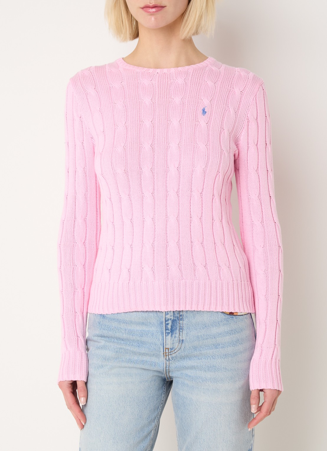 Ralph Lauren Kabelgebreide pullover met logoborduring - detail 2 roze