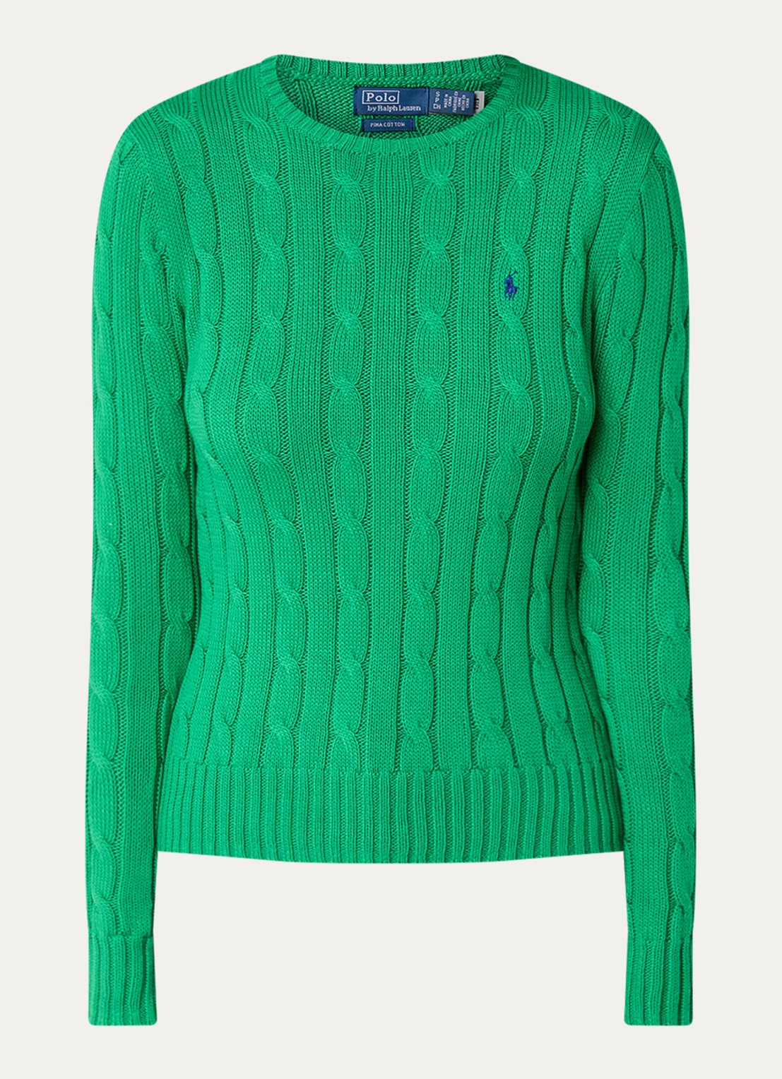 Ralph Lauren Kabelgebreide pullover met logoborduring - voorkant 2 groen