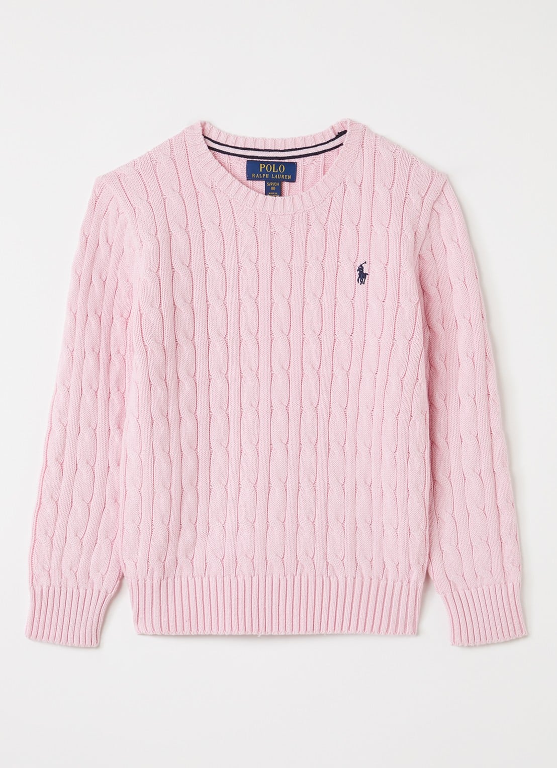 Ralph Lauren Kabelgebreide pullover met logoborduring - voorkant 2 roze