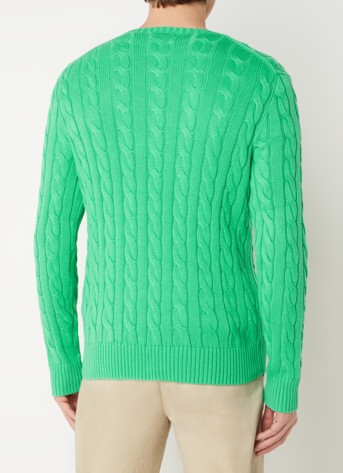 Ralph Lauren Kabelgebreide pullover met logoborduring - achterkant 5 classic kelly-2yzd