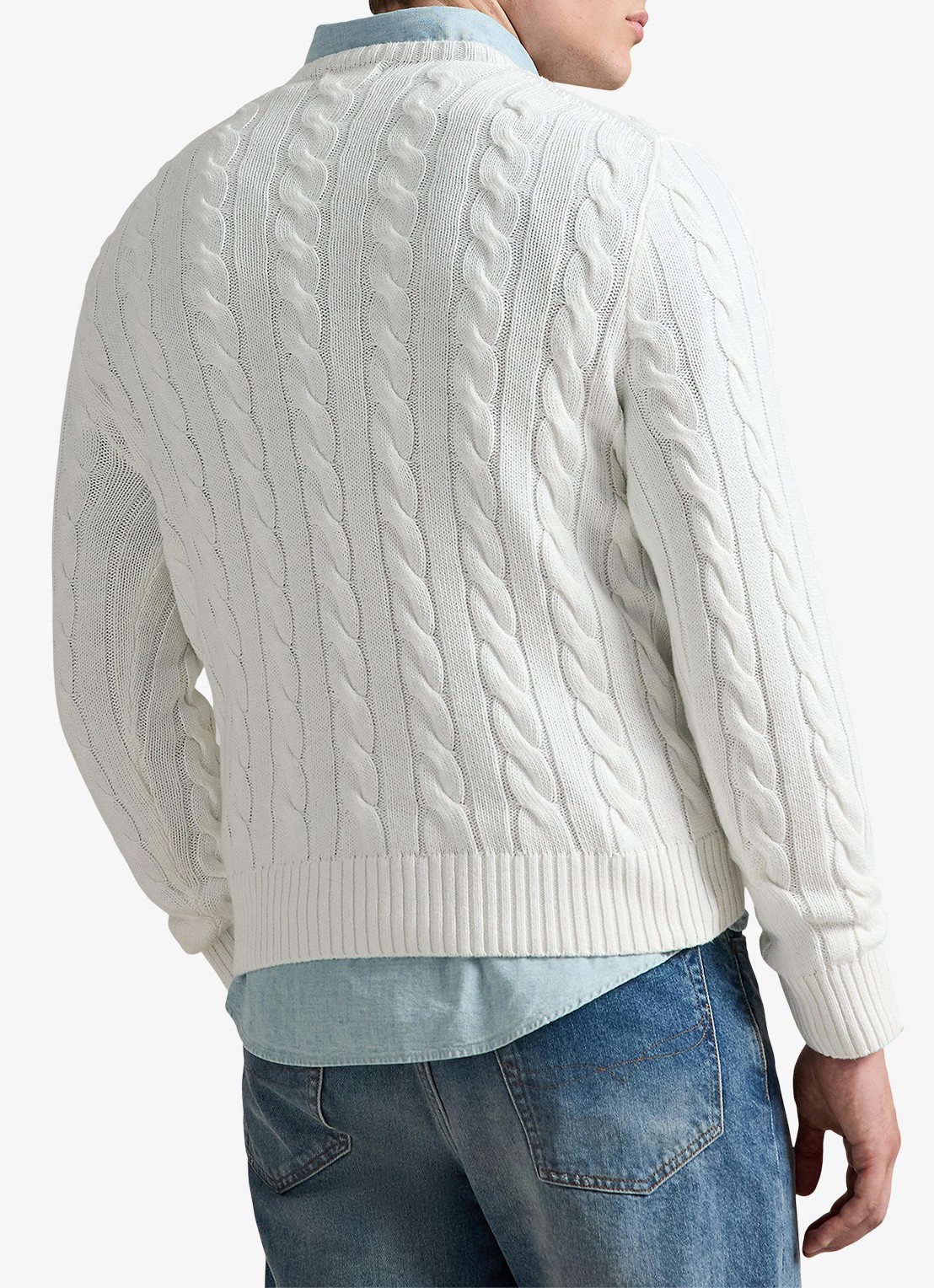 Ralph Lauren Kabelgebreide pullover met logoborduring - achterkant 3 white-2wcf
