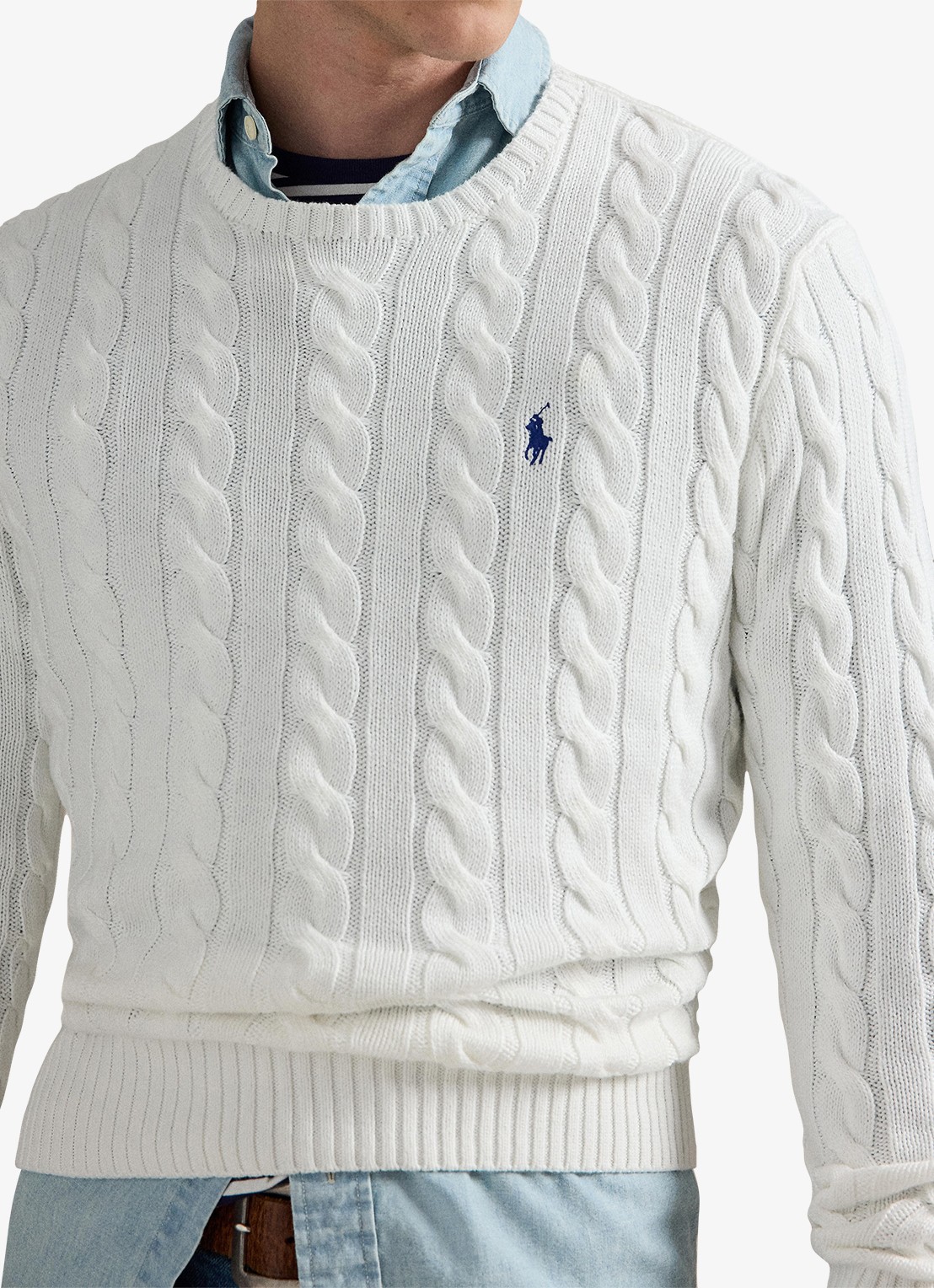 Ralph Lauren Kabelgebreide pullover met logoborduring - detail 5 white-2wcf