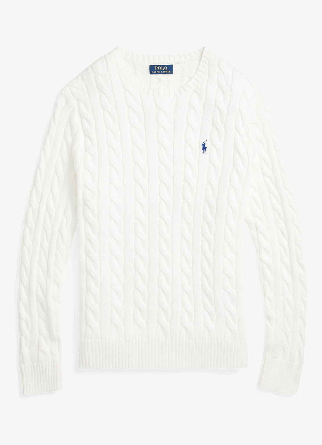 Ralph Lauren Kabelgebreide pullover met logoborduring - voorkant white-2wcf