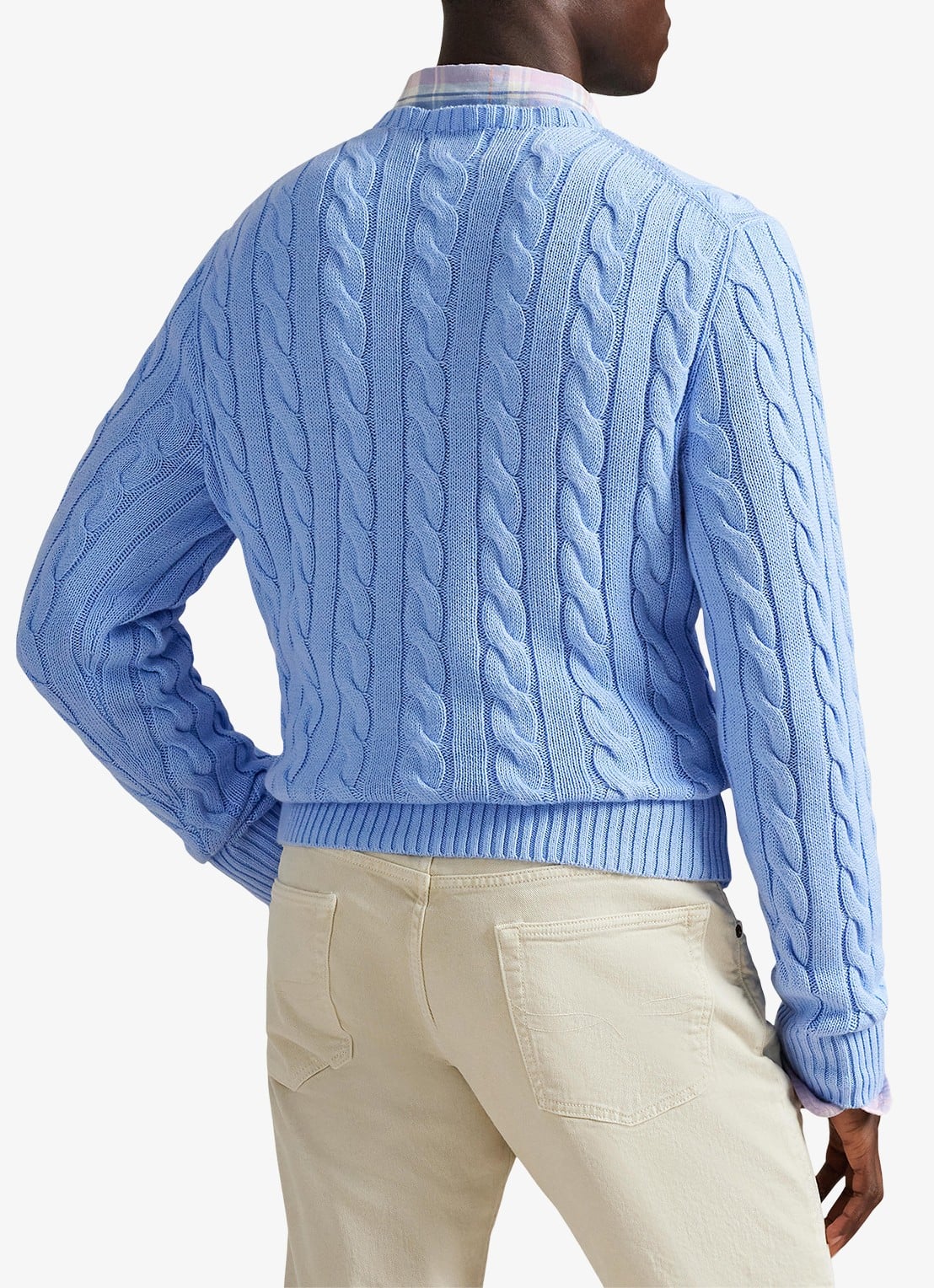 Ralph Lauren Kabelgebreide pullover met logoborduring - achterkant 3 austin blue-2yh1