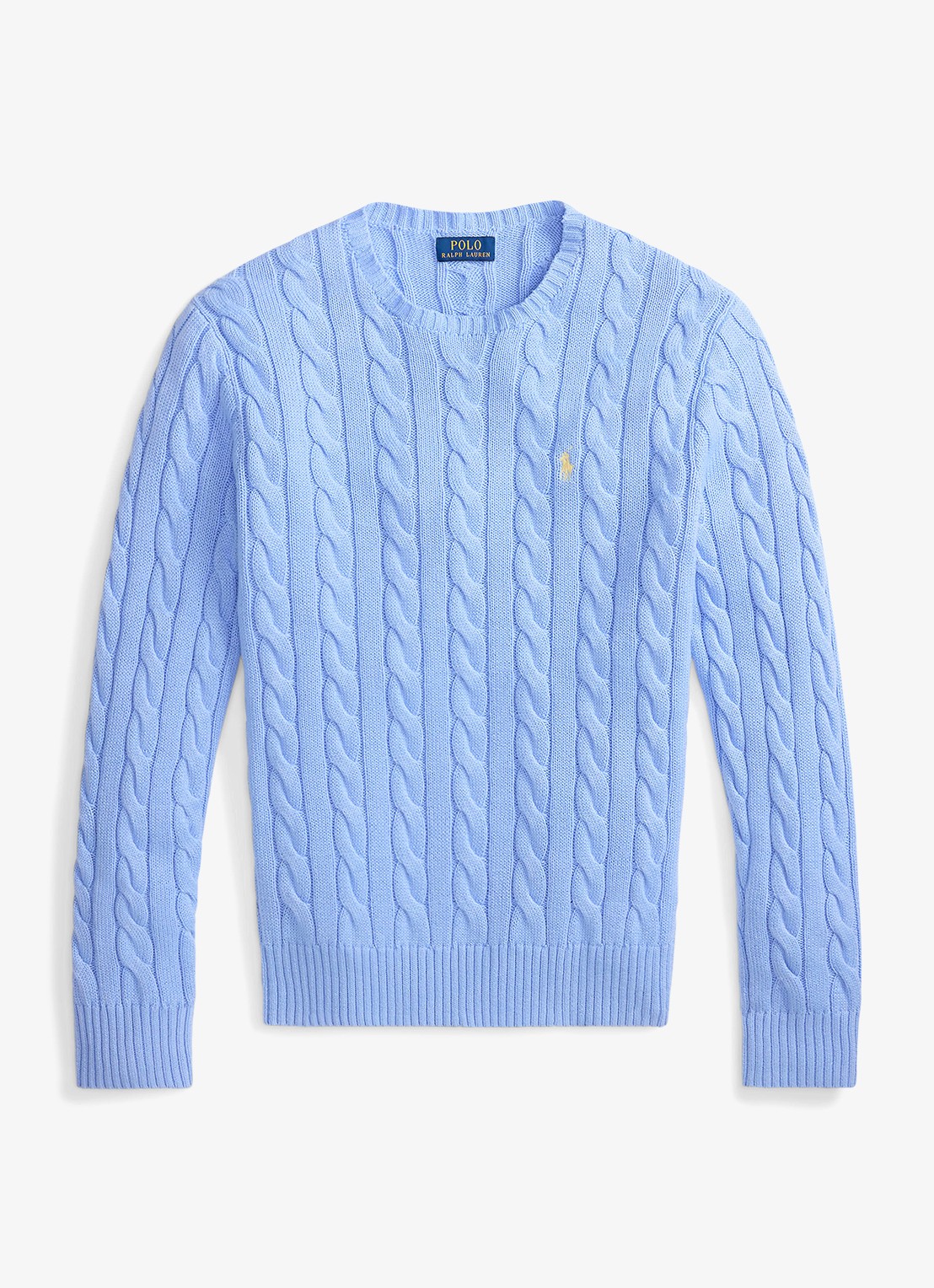 Ralph Lauren Kabelgebreide pullover met logoborduring - voorkant austin blue-2yh1