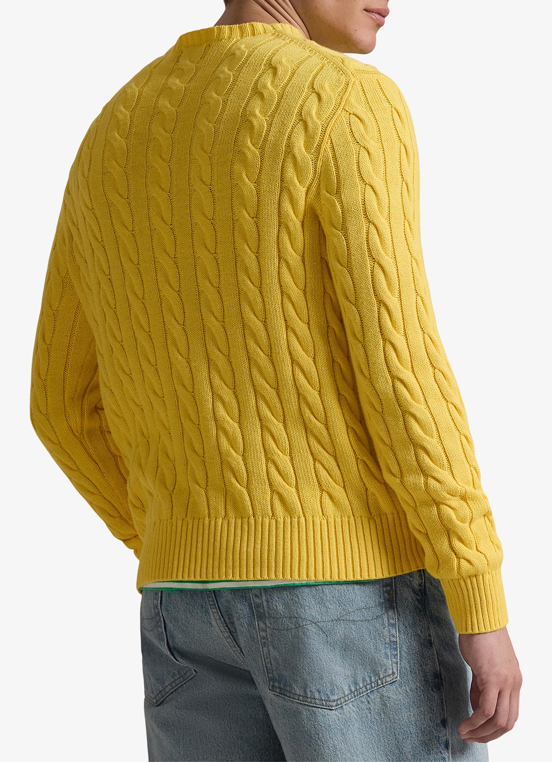Ralph Lauren Kabelgebreide pullover met logoborduring - achterkant 5 sunfish yellow-33f4
