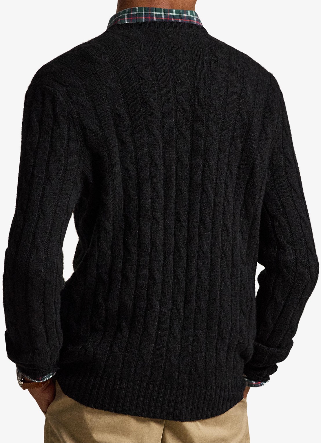 Ralph Lauren Kabelgebreide pullover van kasjmier - achterkant 3 polo black / zwart