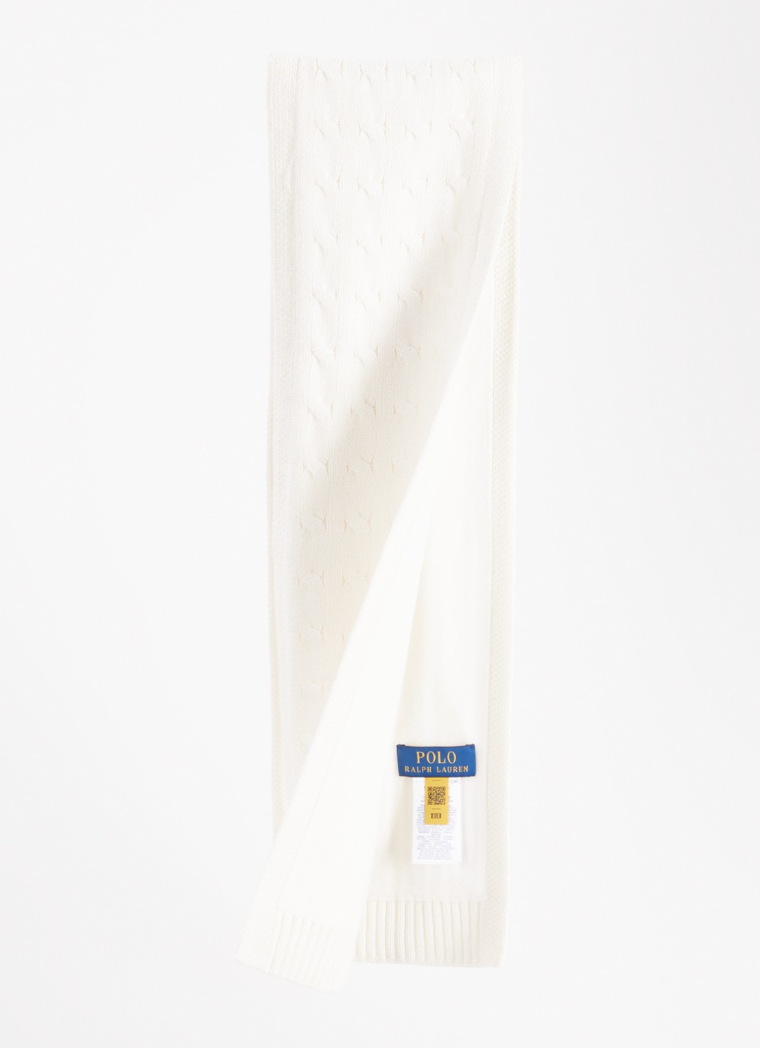 Ralph Lauren Kabelgebreide sjaal 120 x 16 cm - detail 2 beige