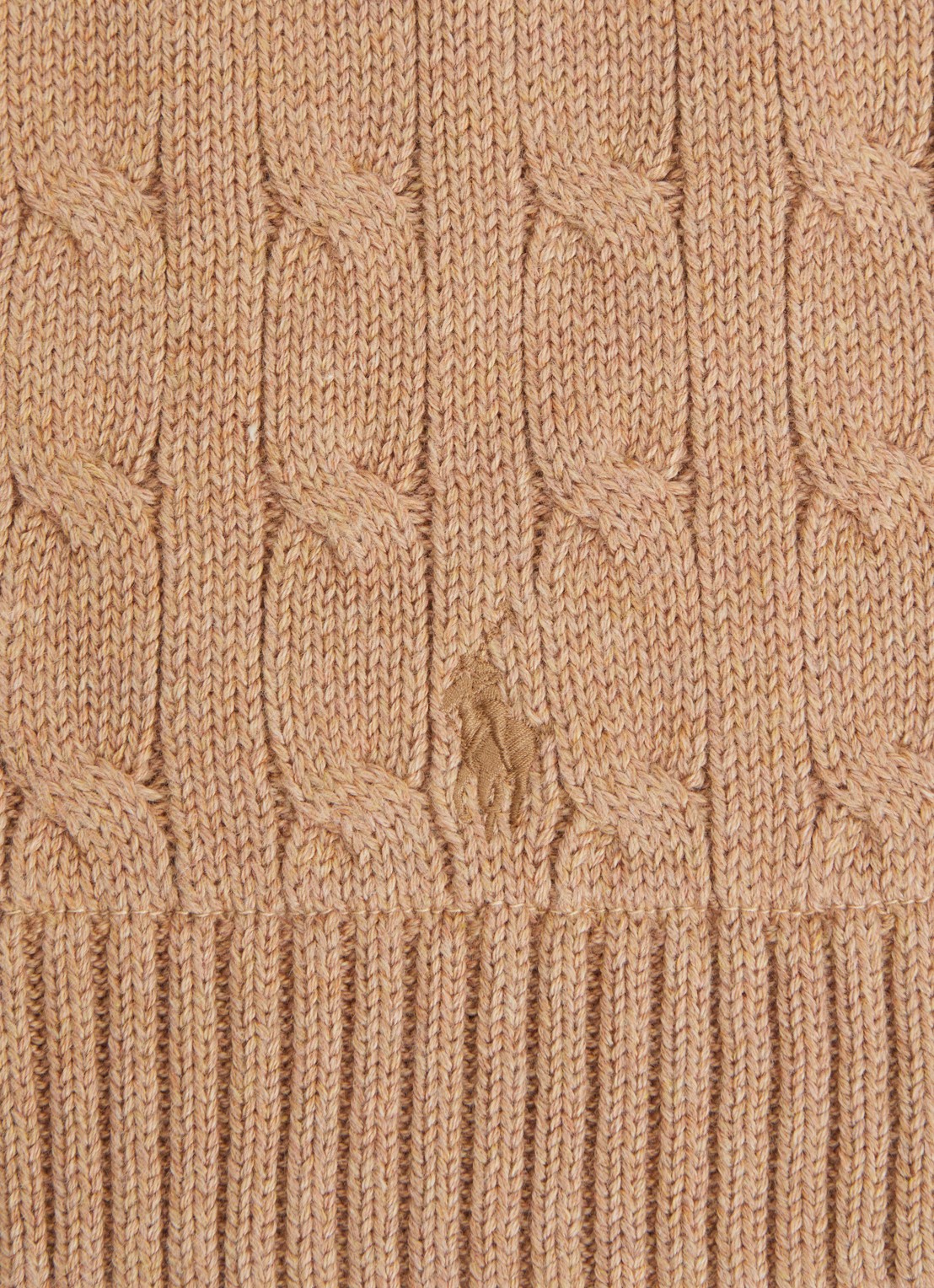 Ralph Lauren Kabelgebreide sjaal 120 x 16 cm - detail 3 camel