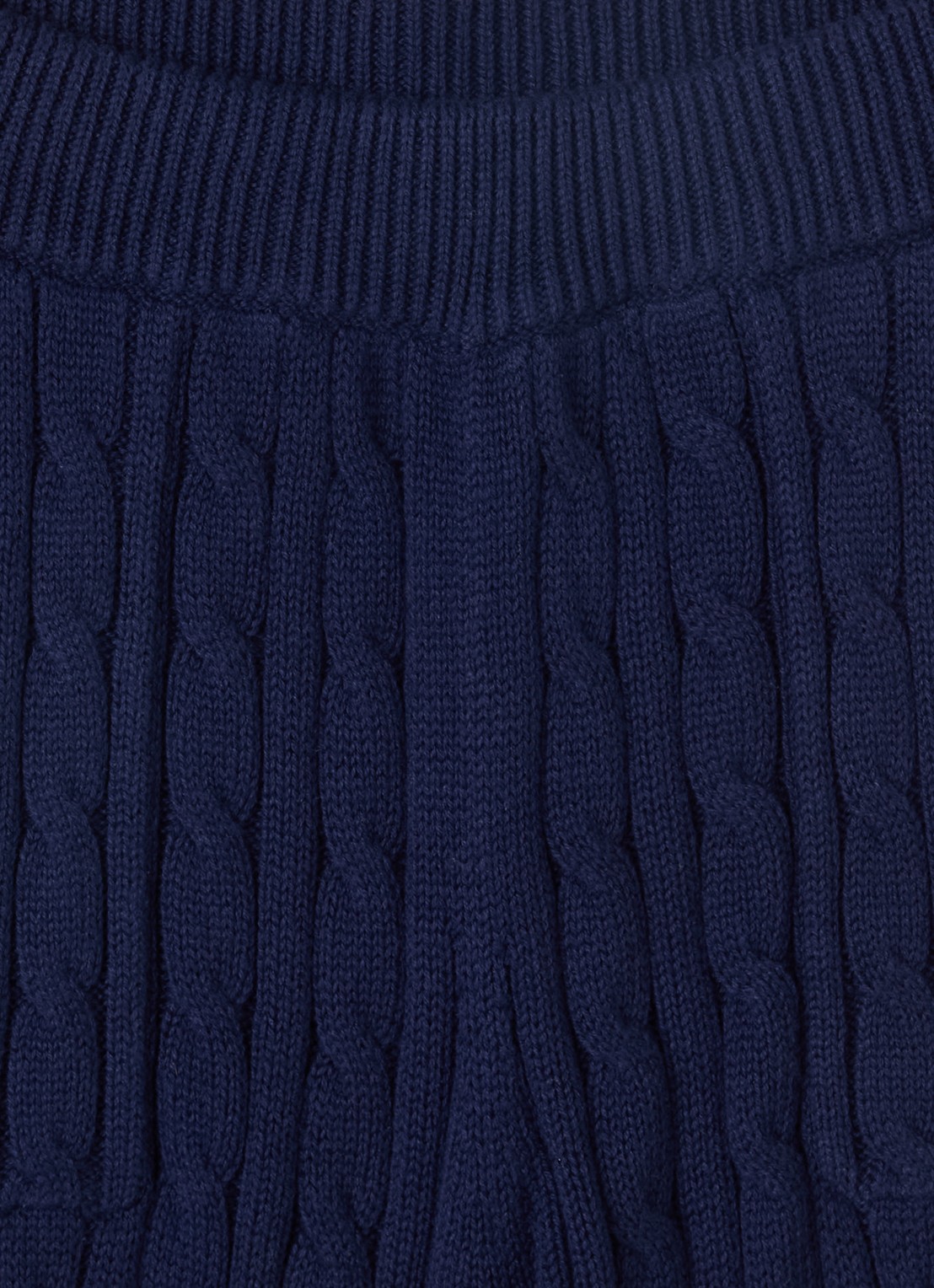 Ralph Lauren Kabelgebreide straight fit broek met logoborduring - detail donkerblauw