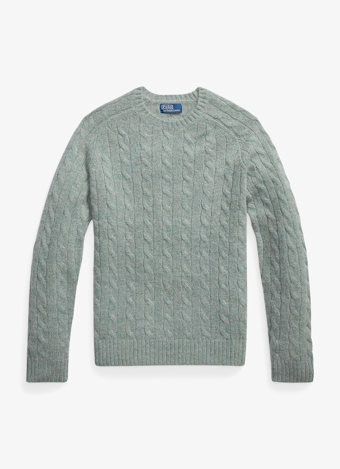 Ralph Lauren Kabelgebreide trui in alpacawolblend - voorkant 4 fern green heather / groen