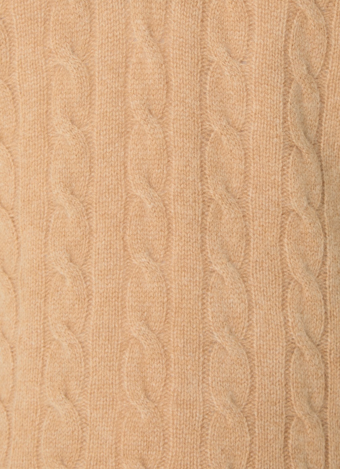 Ralph Lauren Kabelgebreide trui in kasjmierblend met halve rits - detail 7 camel