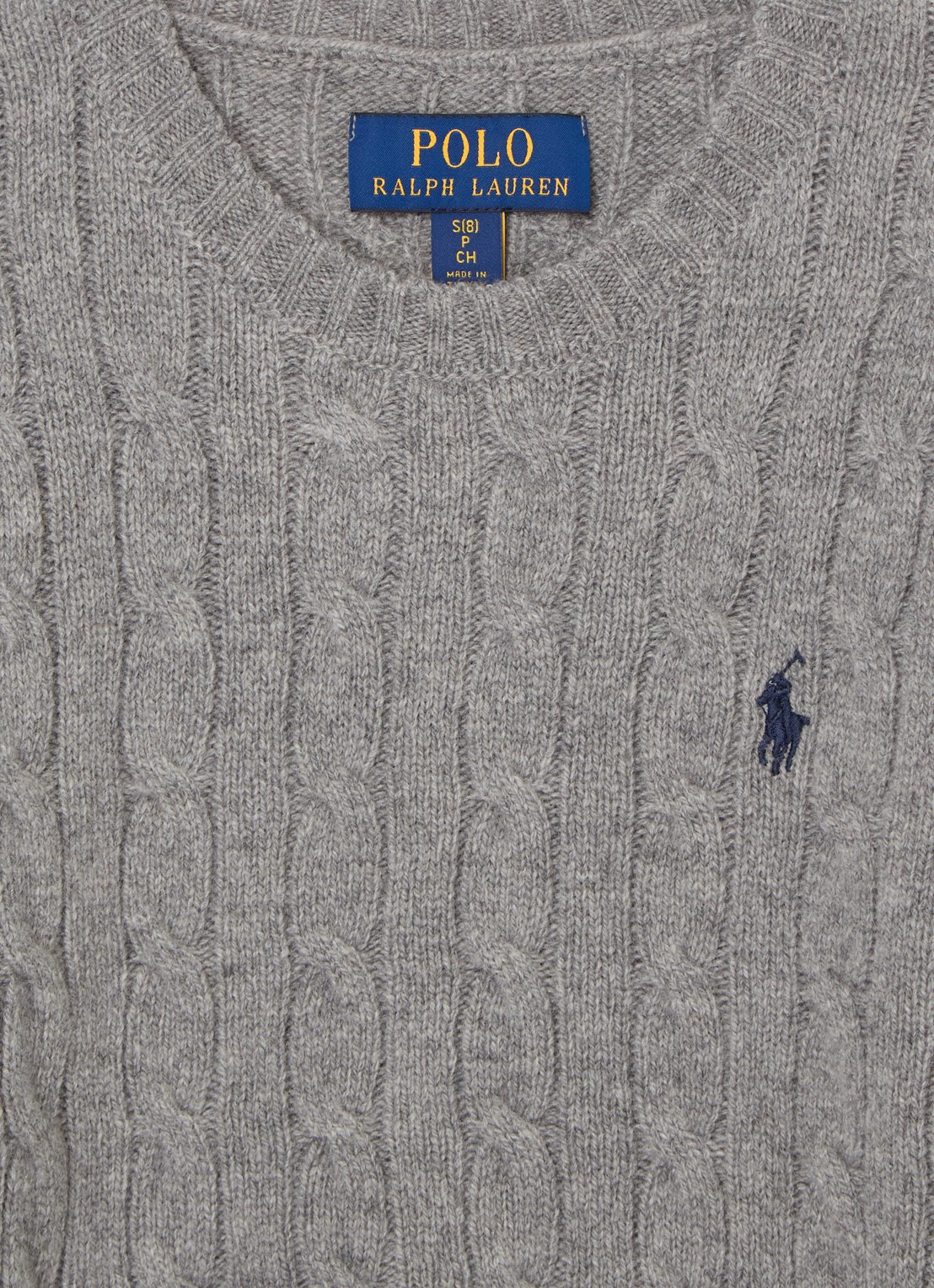 Ralph Lauren Kabelgebreide trui in kasjmierblend - detail 3 grijs