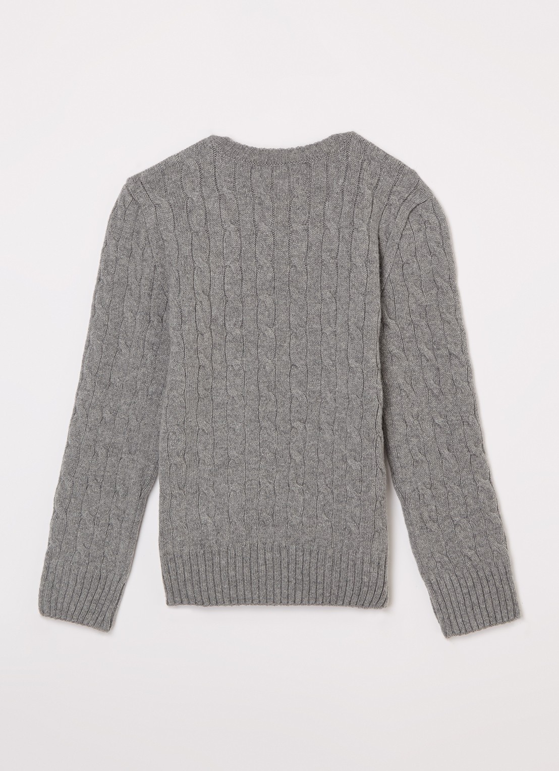 Ralph Lauren Kabelgebreide trui in kasjmierblend - voorkant 2 grijs