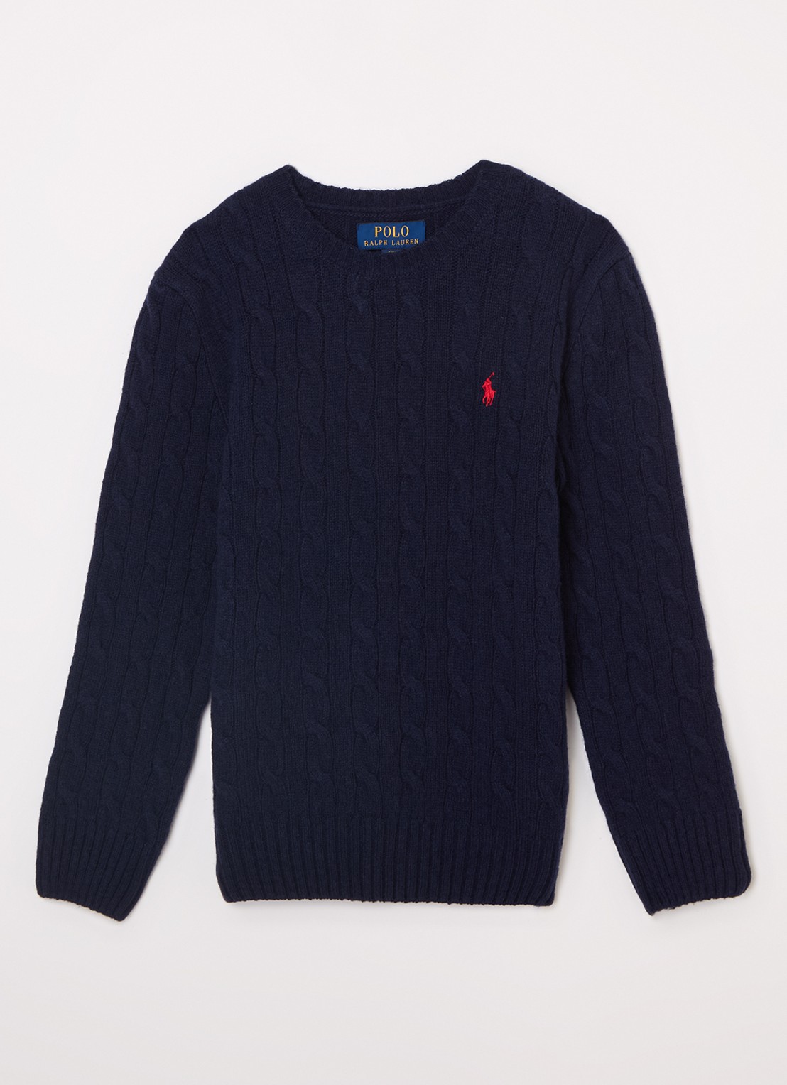 Ralph Lauren Kabelgebreide trui in kasjmierblend - voorkant 2 donkerblauw