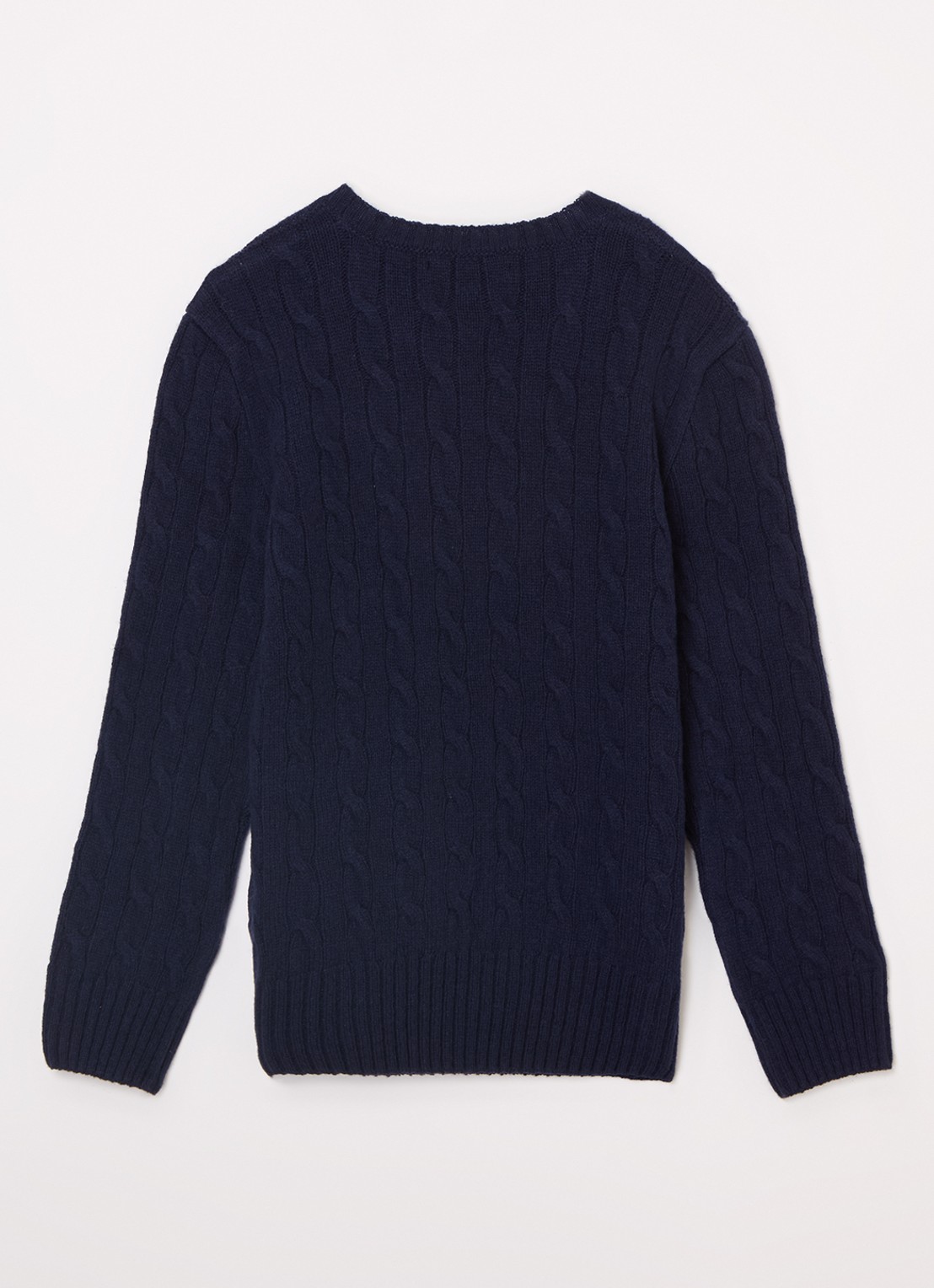 Ralph Lauren Kabelgebreide trui in kasjmierblend - voorkant 3 donkerblauw