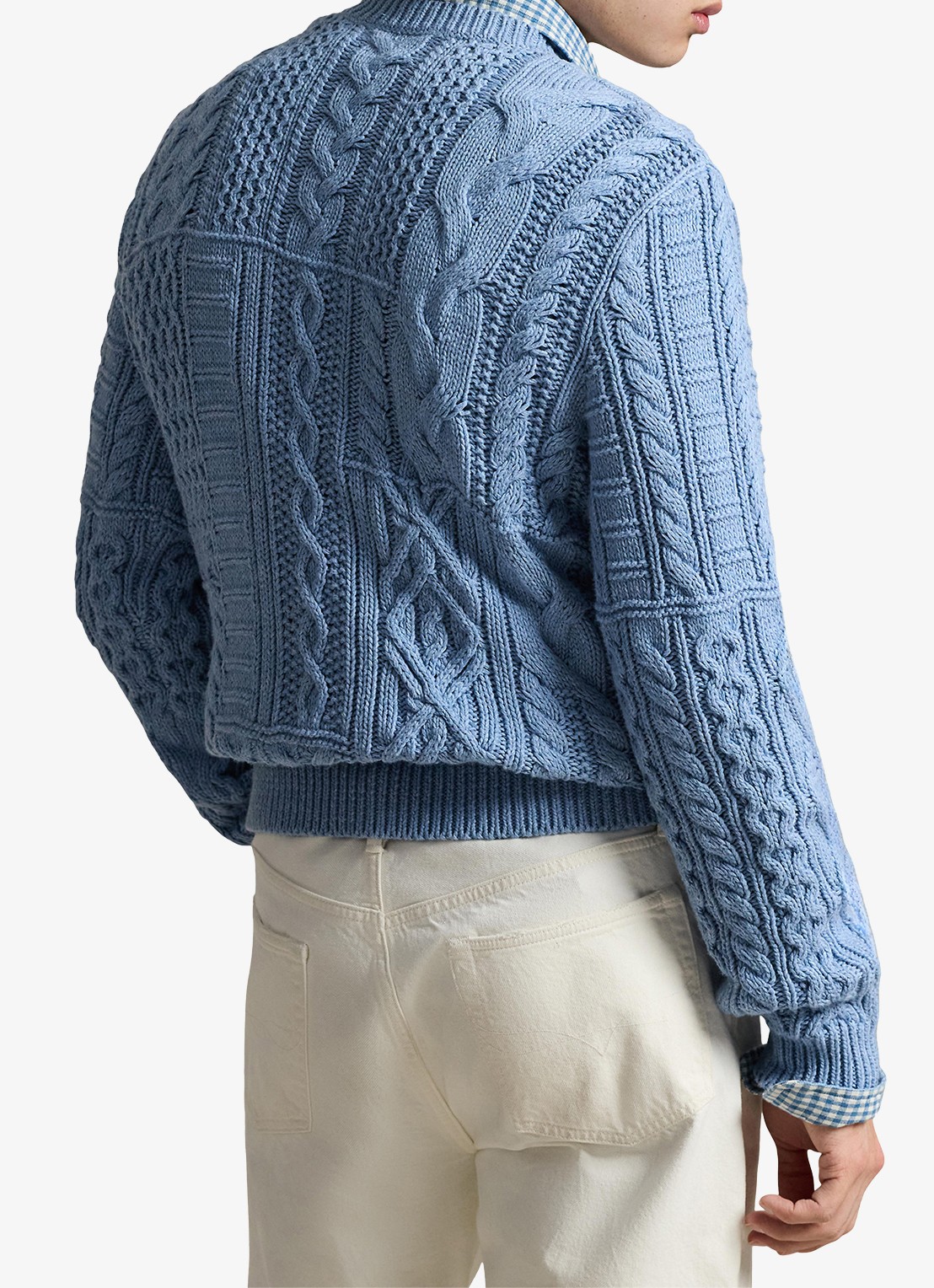Ralph Lauren Kabelgebreide trui met ingebreid patroon - achterkant 5 light blue combo-4536