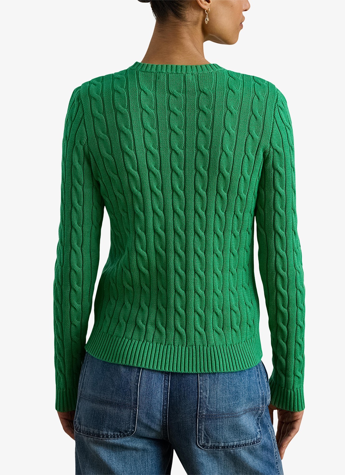 Ralph Lauren Kabelgebreide trui met logoborduring - achterkant groen