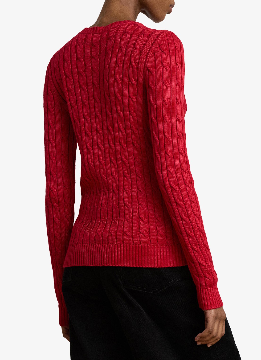 Ralph Lauren Kabelgebreide trui met logoborduring - achterkant 3 ralph red / rood