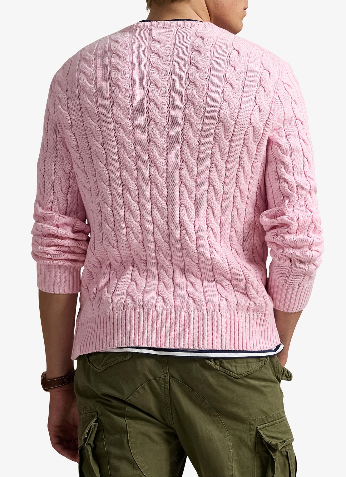 Ralph Lauren Kabelgebreide trui met logoborduring - achterkant 5 carmel pink-2wqc