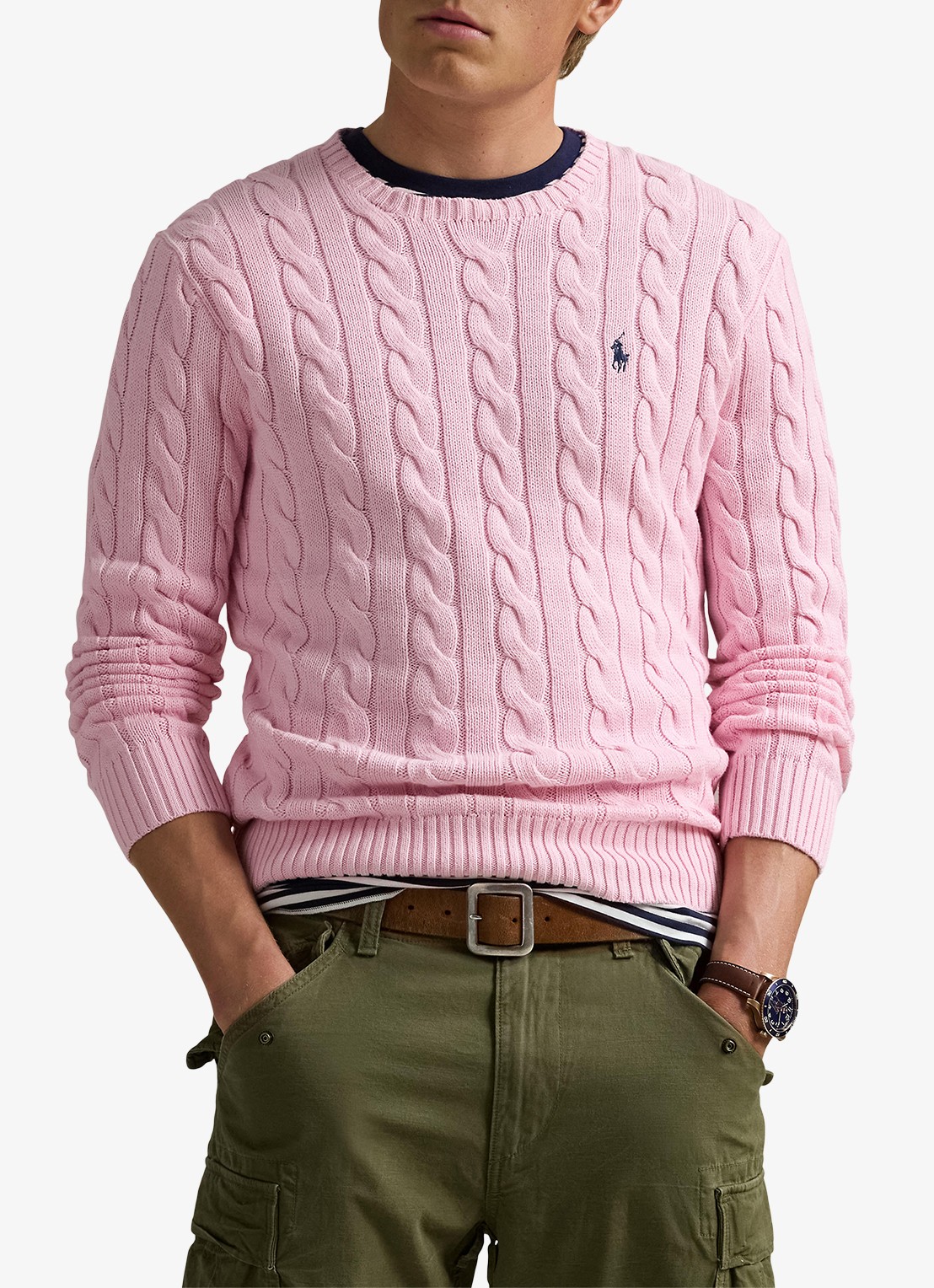 Ralph Lauren Kabelgebreide trui met logoborduring - detail 3 carmel pink-2wqc