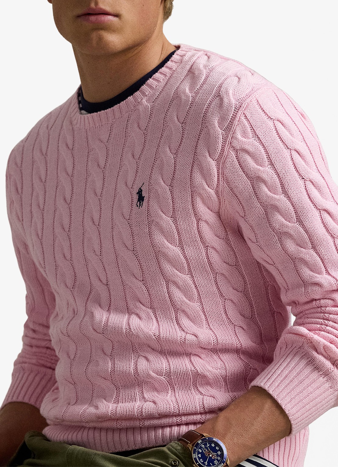 Ralph Lauren Kabelgebreide trui met logoborduring - detail 4 carmel pink-2wqc