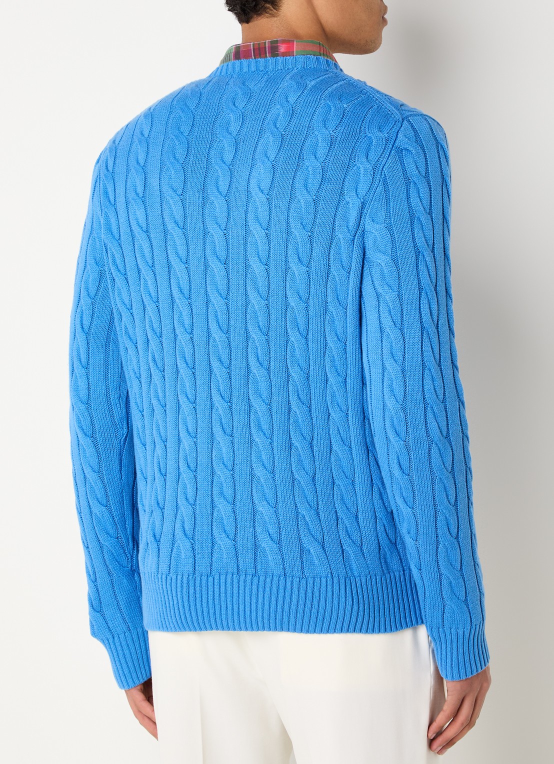 Ralph Lauren Kabelgebreide trui met logoborduring - achterkant 4 blue orbit-1n60