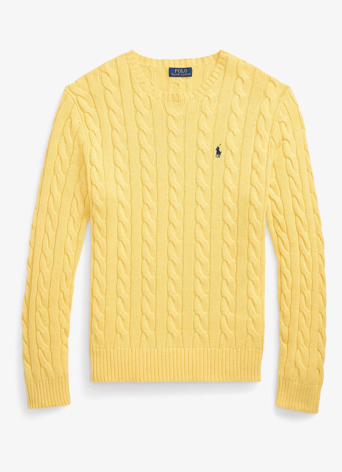 Ralph Lauren Kabelgebreide trui met logoborduring - voorkant 4 fall yellow-2wsd