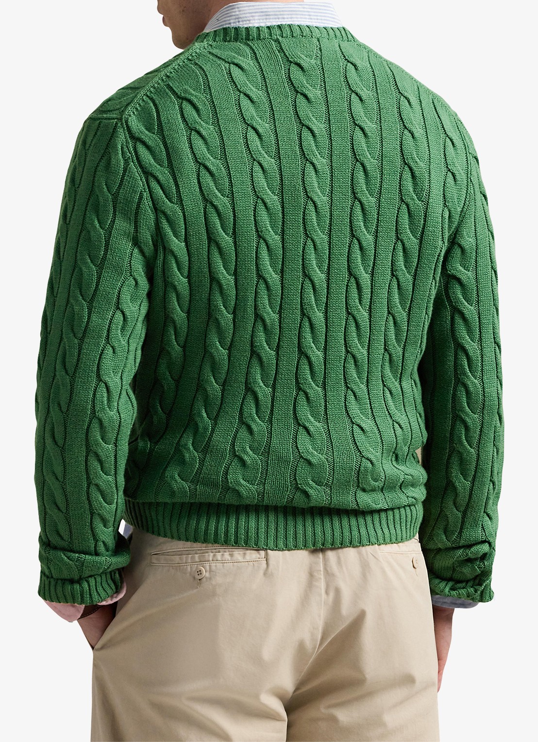 Ralph Lauren Kabelgebreide trui met logoborduring - achterkant 5 kale green-45qo